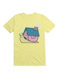 Kawaii Snail Home T-Shirt, YELLOW, hi-res