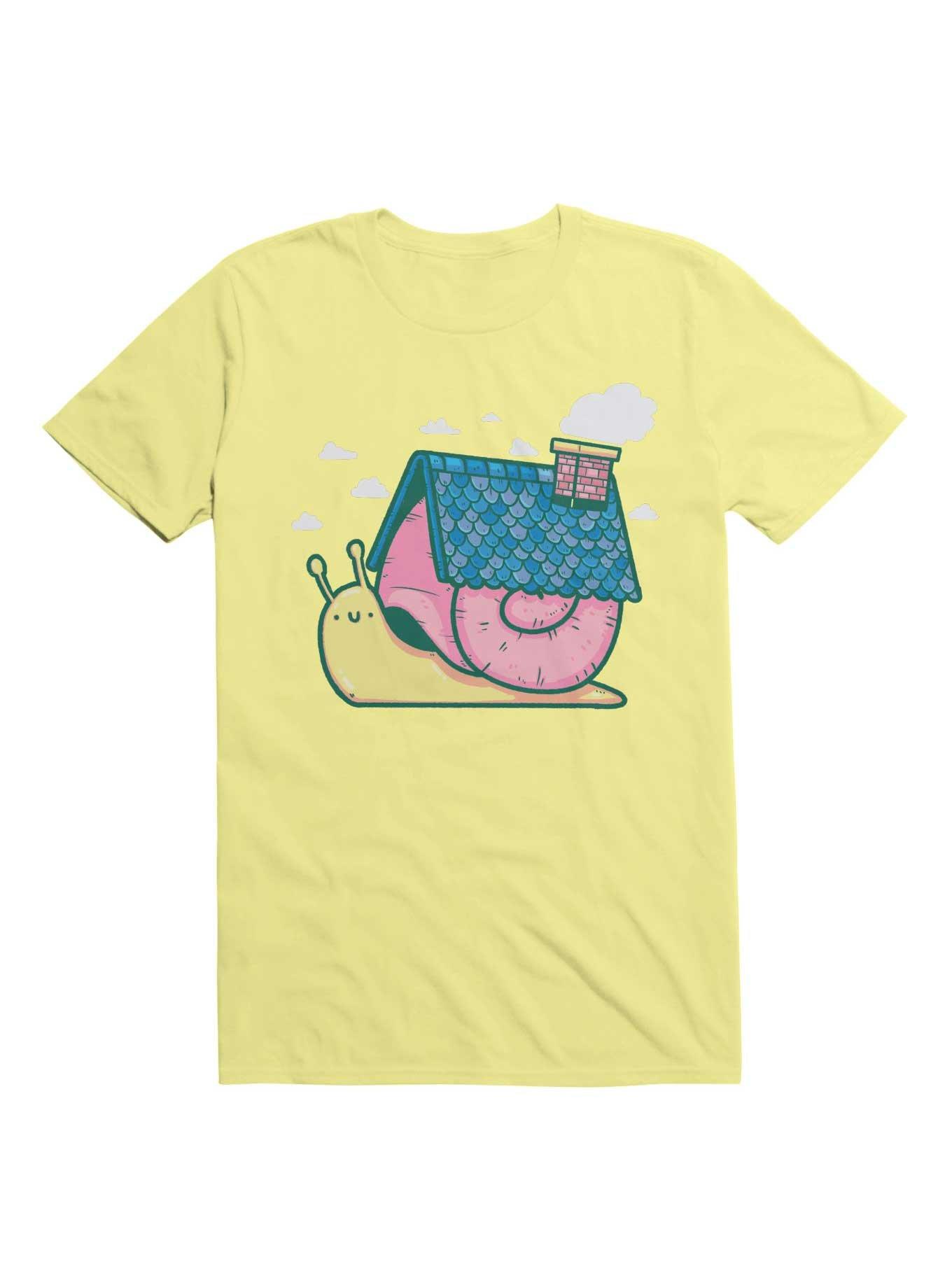 Kawaii Snail Home T-Shirt, YELLOW, hi-res