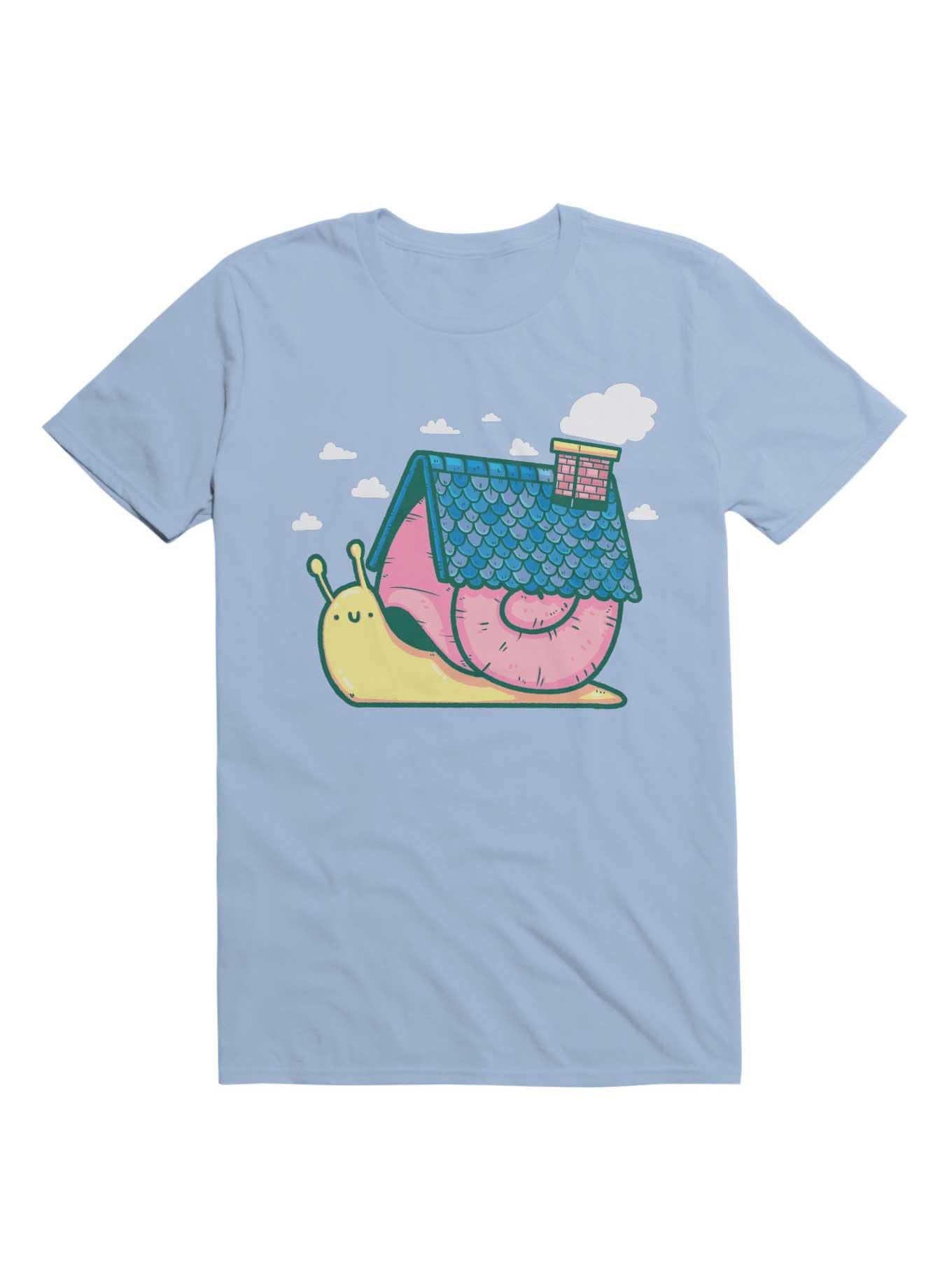 Kawaii Snail Home T-Shirt, LIGHT BLUE, hi-res