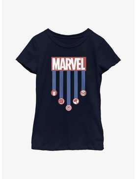 Marvel Americana Stripes Youth Girls T-Shirt, , hi-res