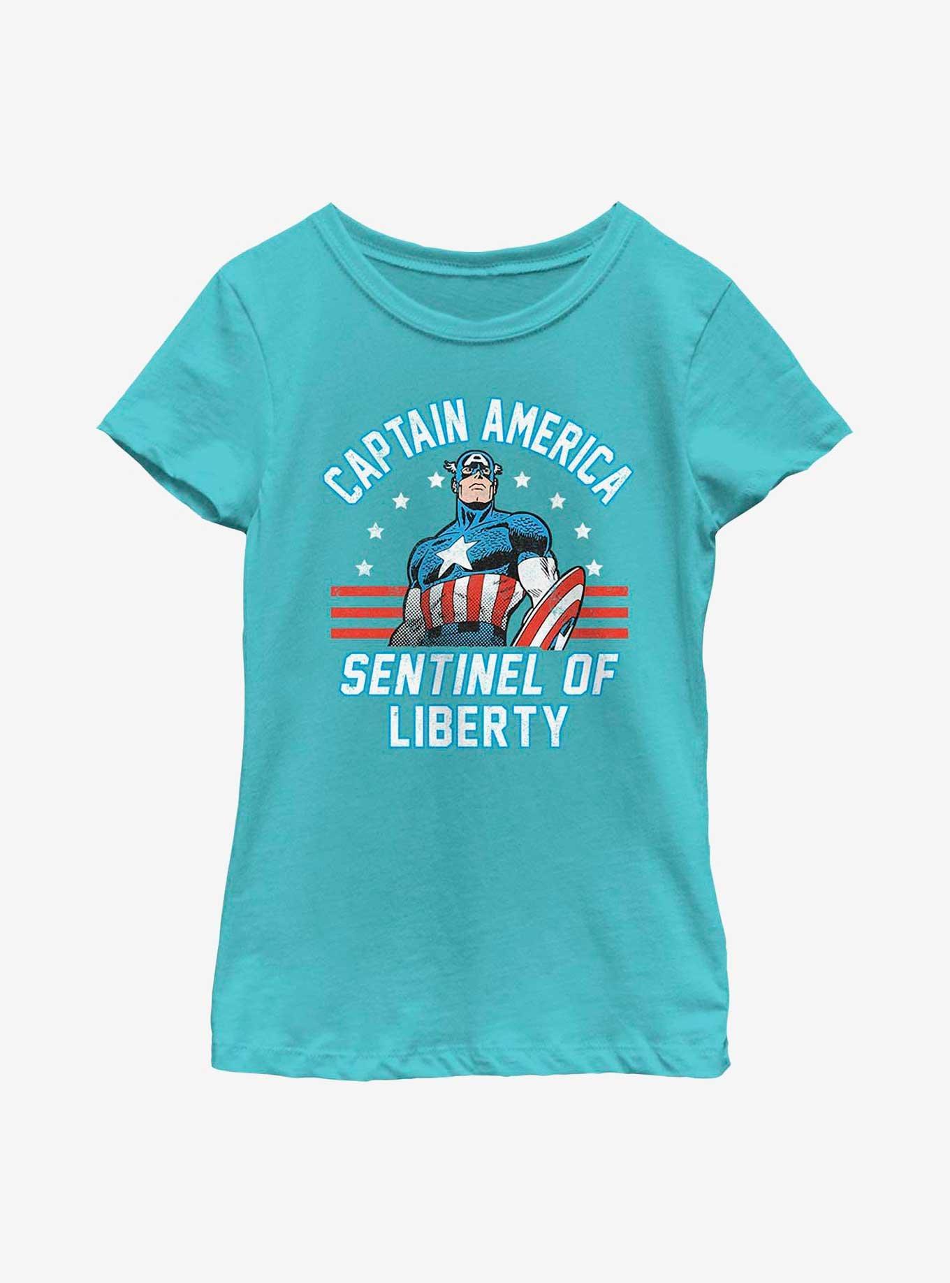 Marvel Captain America Sentinel Of Liberty Youth Girls T-Shirt, , hi-res