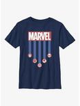 Marvel Americana Stripes Youth T-Shirt, NAVY, hi-res