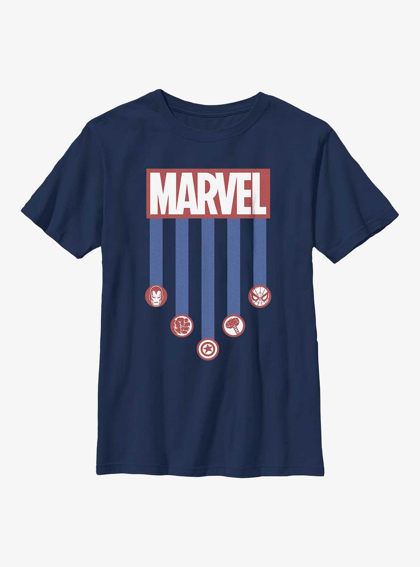Marvel Americana Stripes Youth T-Shirt, , hi-res