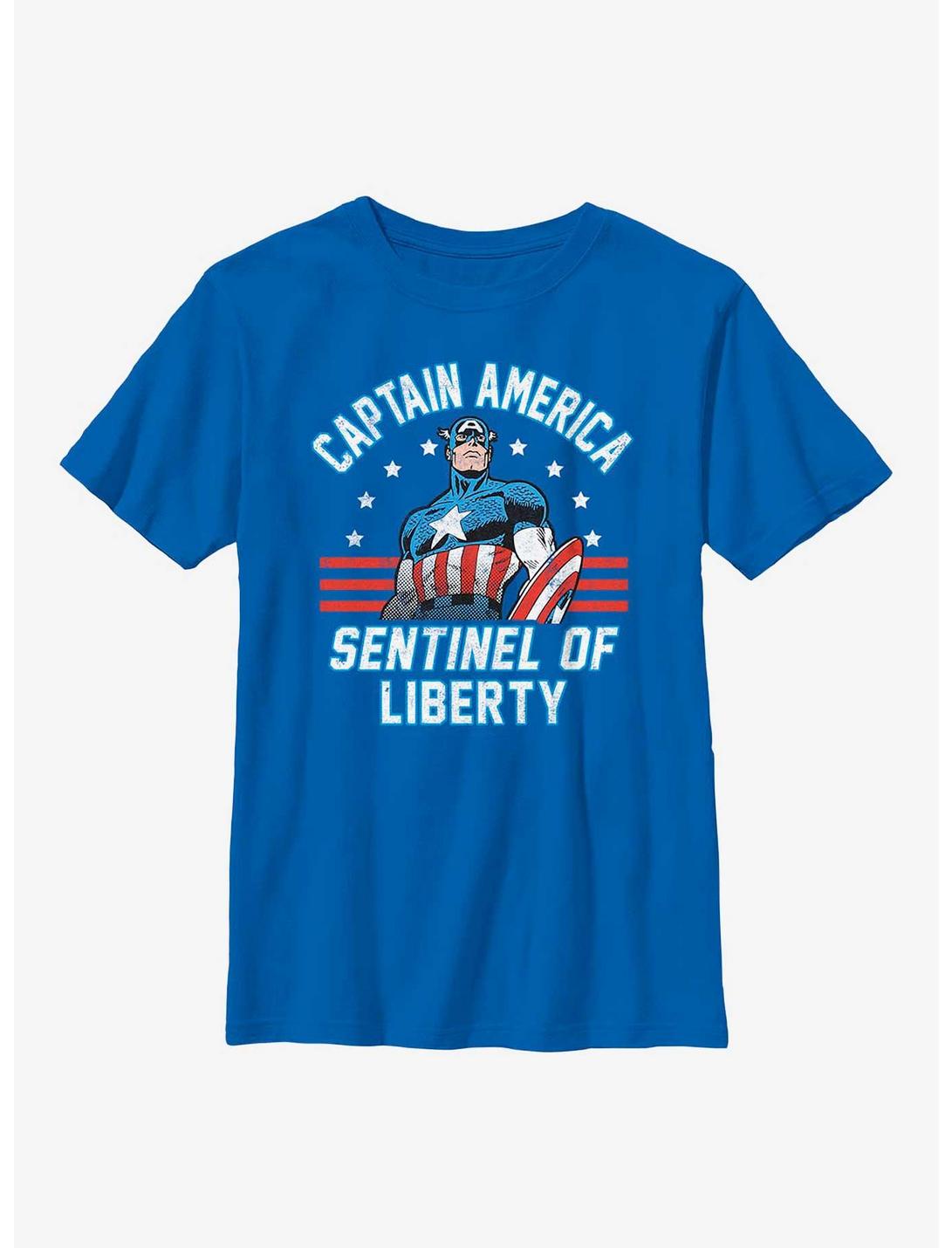 Marvel Captain America Sentinel Of Liberty Youth T-Shirt, ROYAL, hi-res