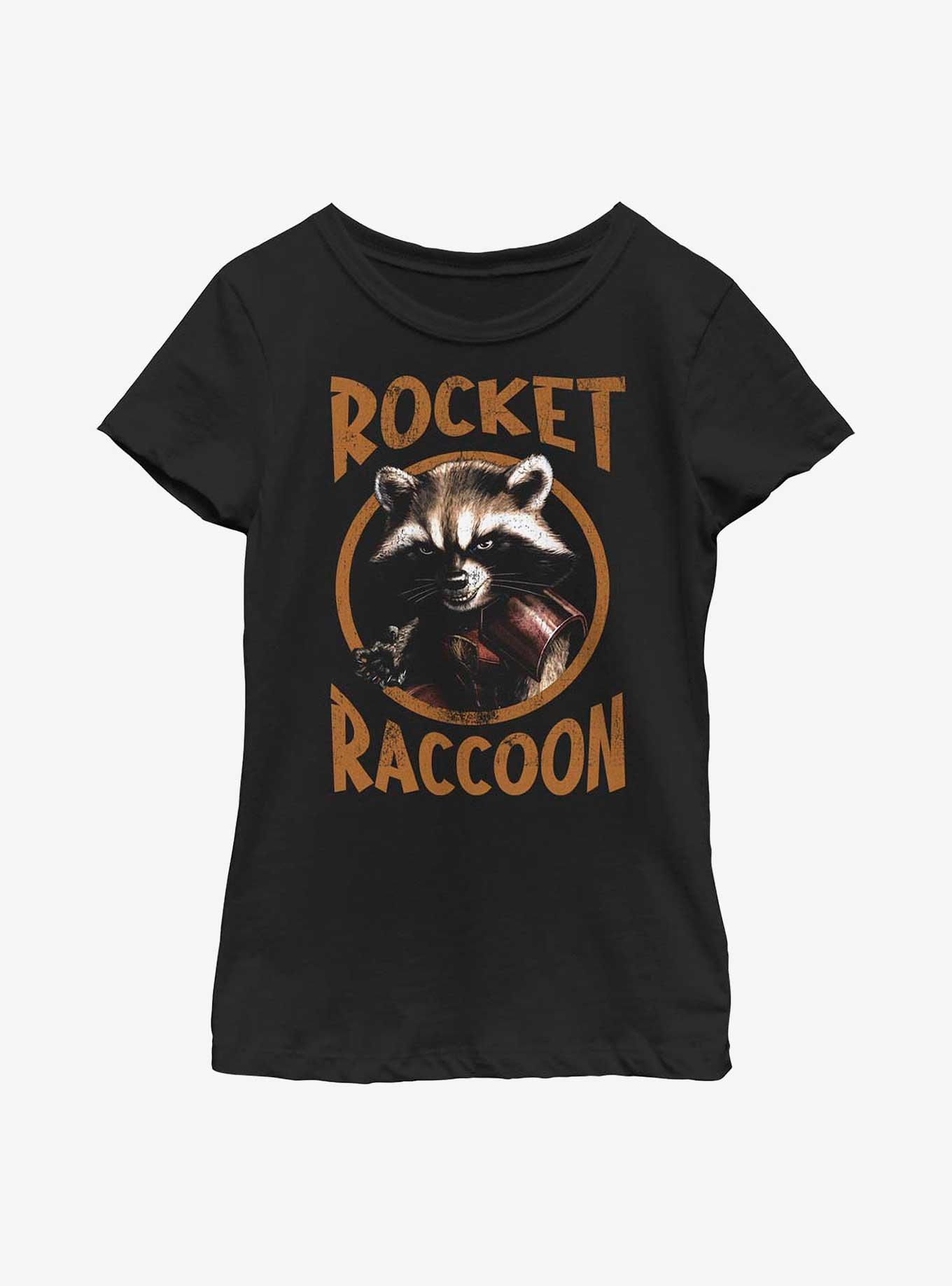 Marvel Guardians Of The Galaxy Grunge Rocket Raccoon Youth Girls T-Shirt, , hi-res