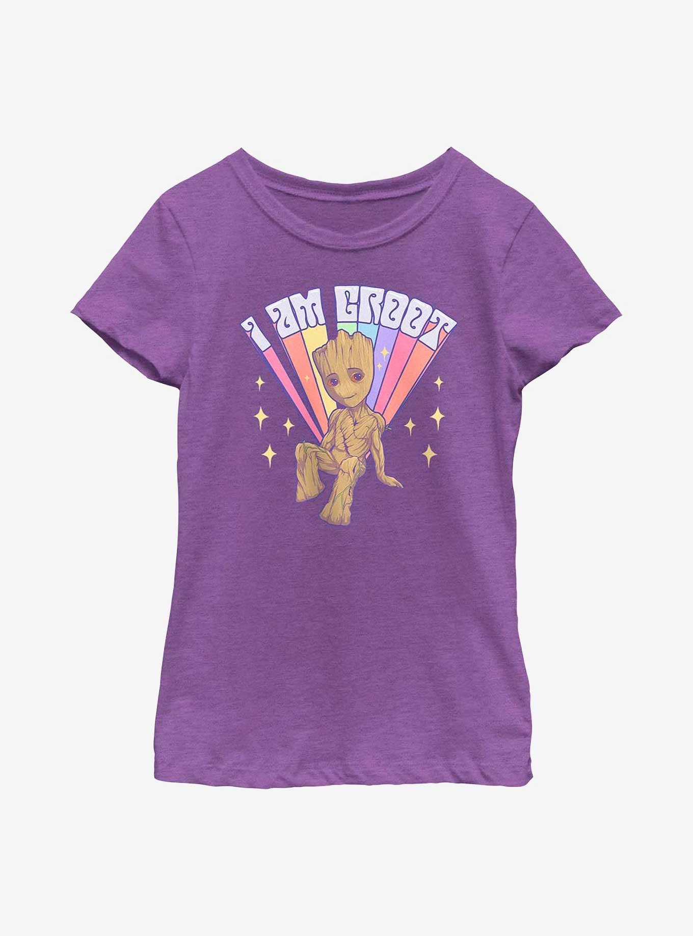Marvel Guardians Of The Galaxy Prideful Groot Youth Girls T-Shirt, PURPLE BERRY, hi-res