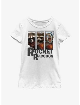 Marvel Guardians Of The Galaxy Rocket Raccoon Panels Youth Girls T-Shirt, , hi-res