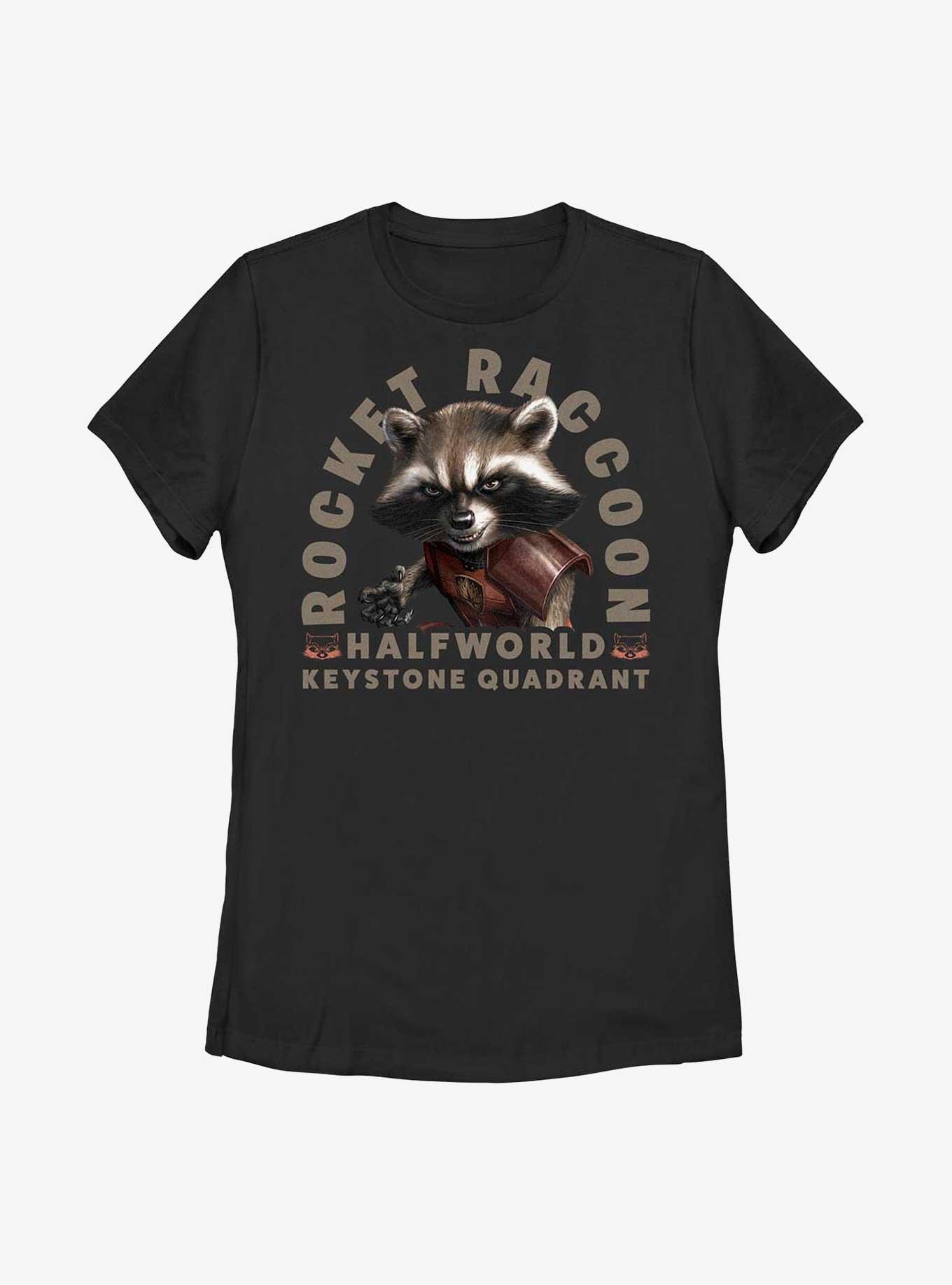 Marvel Guardians Of The Galaxy Tombstone Rocket Raccoon Womens T-Shirt, BLACK, hi-res