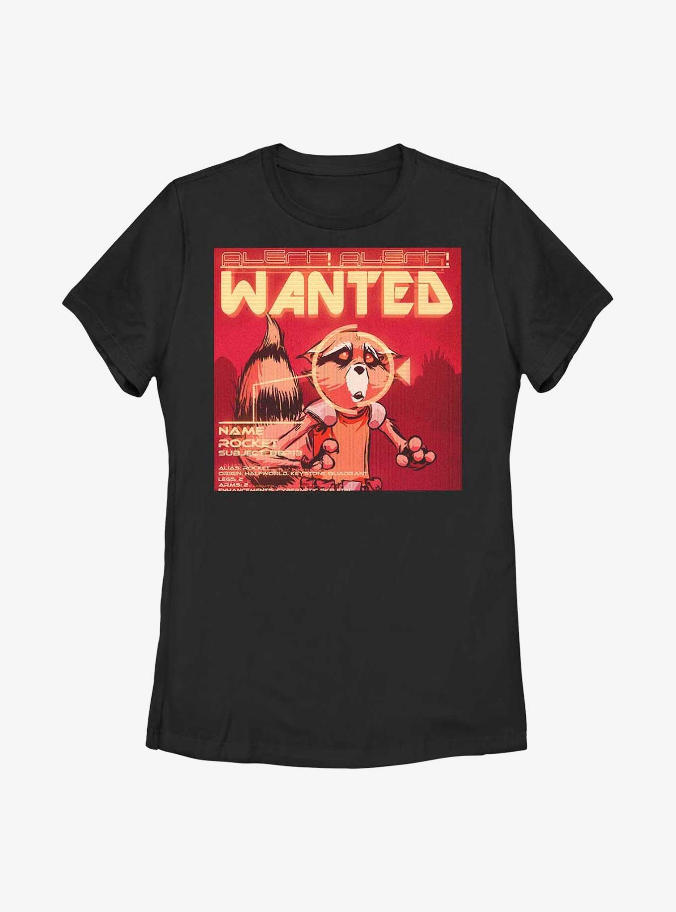 Marvel Guardians Of The Galaxy Wanted Rocket Raccoon Womens T-Shirt, , hi-res