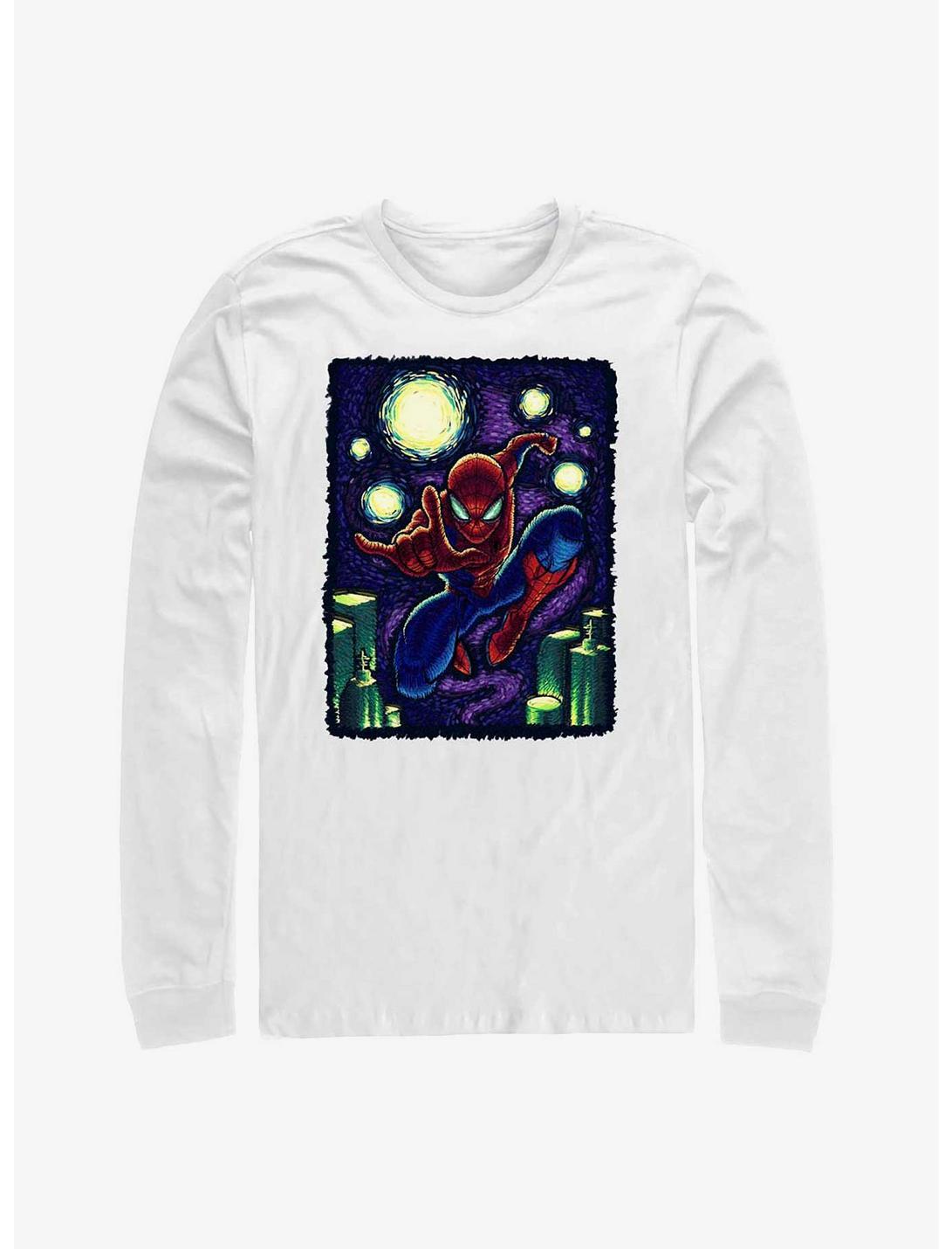 Marvel Spider-Man Starry New York Long-Sleeve T-Shirt, WHITE, hi-res