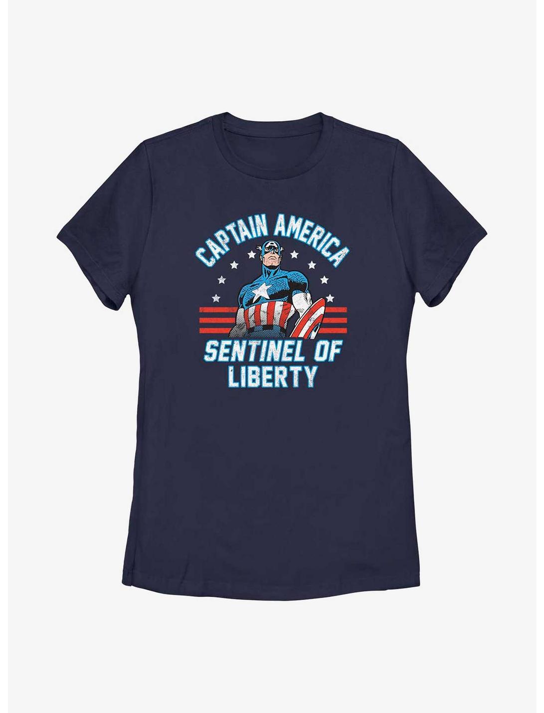 Marvel Captain America Sentinel Of Liberty Womens T-Shirt, NAVY, hi-res