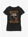 Marvel Guardians Of The Galaxy Grunge Rocket Raccoon Youth Girls T-Shirt, BLACK, hi-res