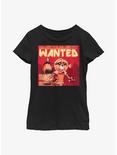 Marvel Guardians Of The Galaxy Wanted Rocket Raccoon Youth Girls T-Shirt, BLACK, hi-res