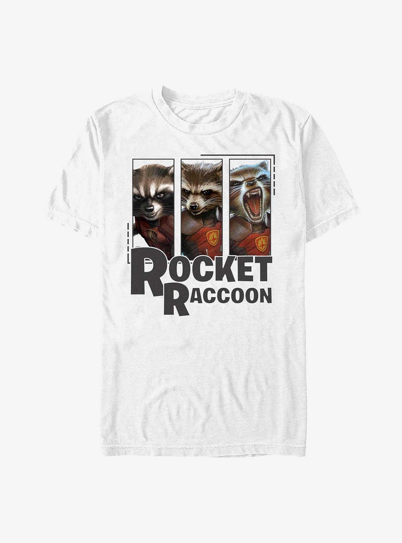 Marvel Guardians Of The Galaxy Rocket Raccoon Panels T-Shirt, WHITE, hi-res