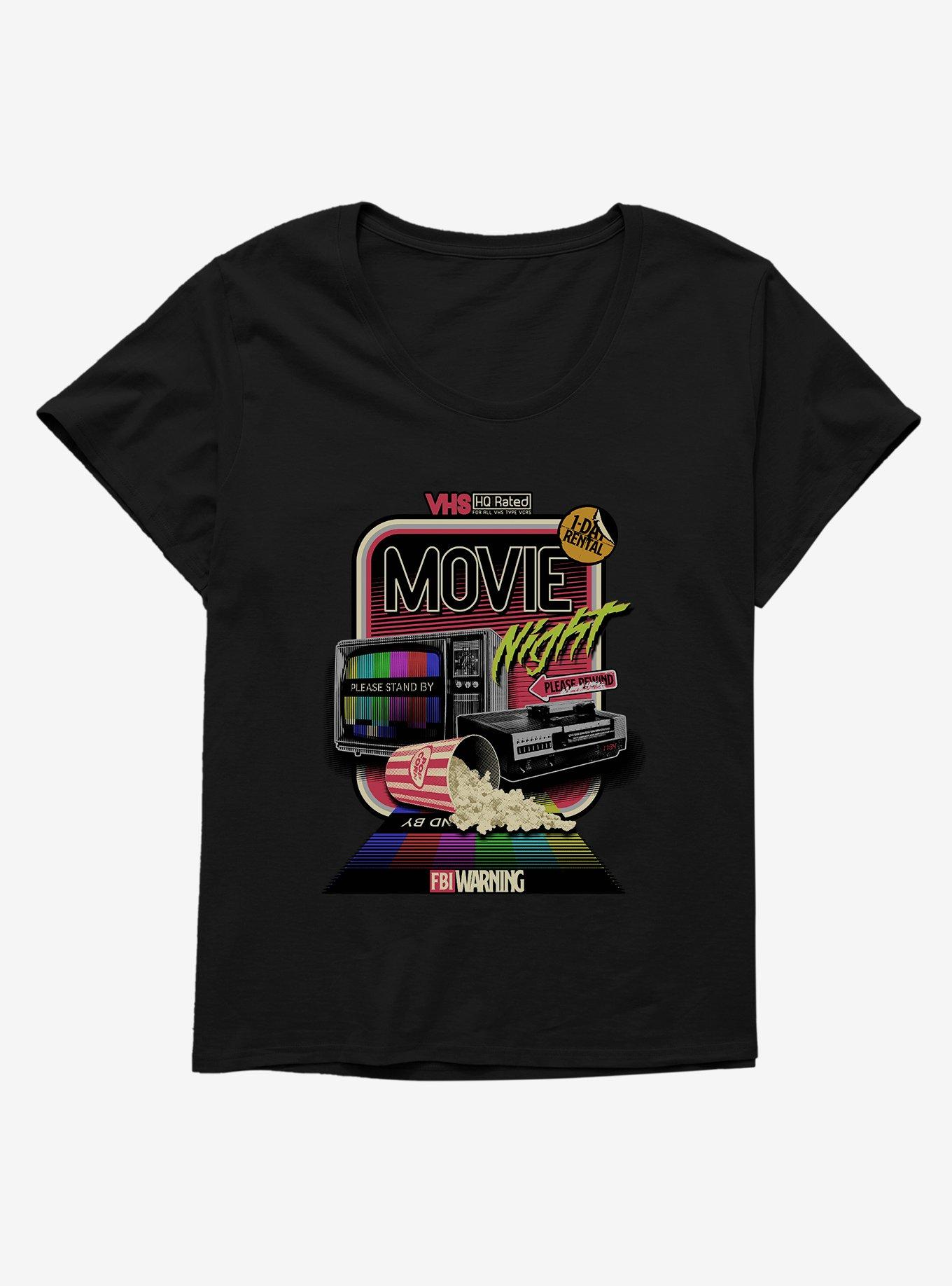 Retro Movie Night Womens T-Shirt Plus Size, , hi-res
