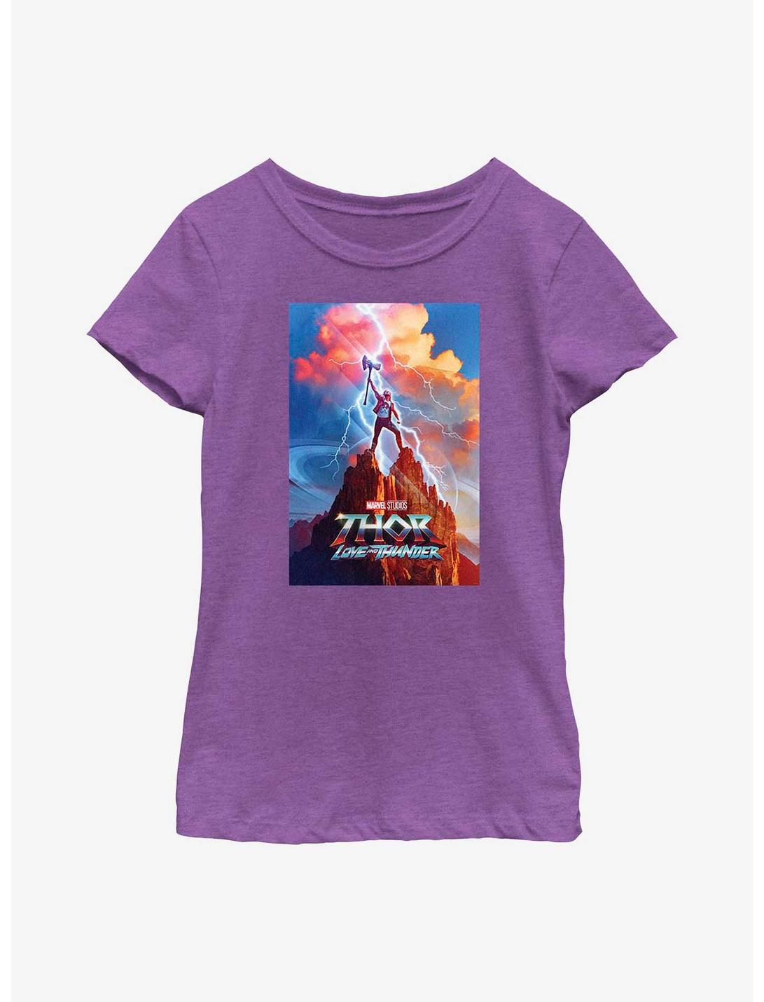 Marvel Thor: Love And Thunder Poster Youth Girls T-Shirt, PURPLE BERRY, hi-res