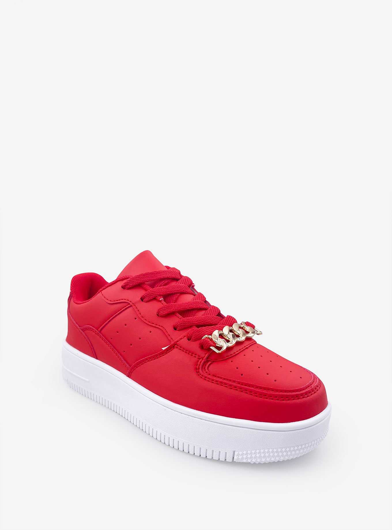 Eden Platform Sneaker with Chain Red, , hi-res