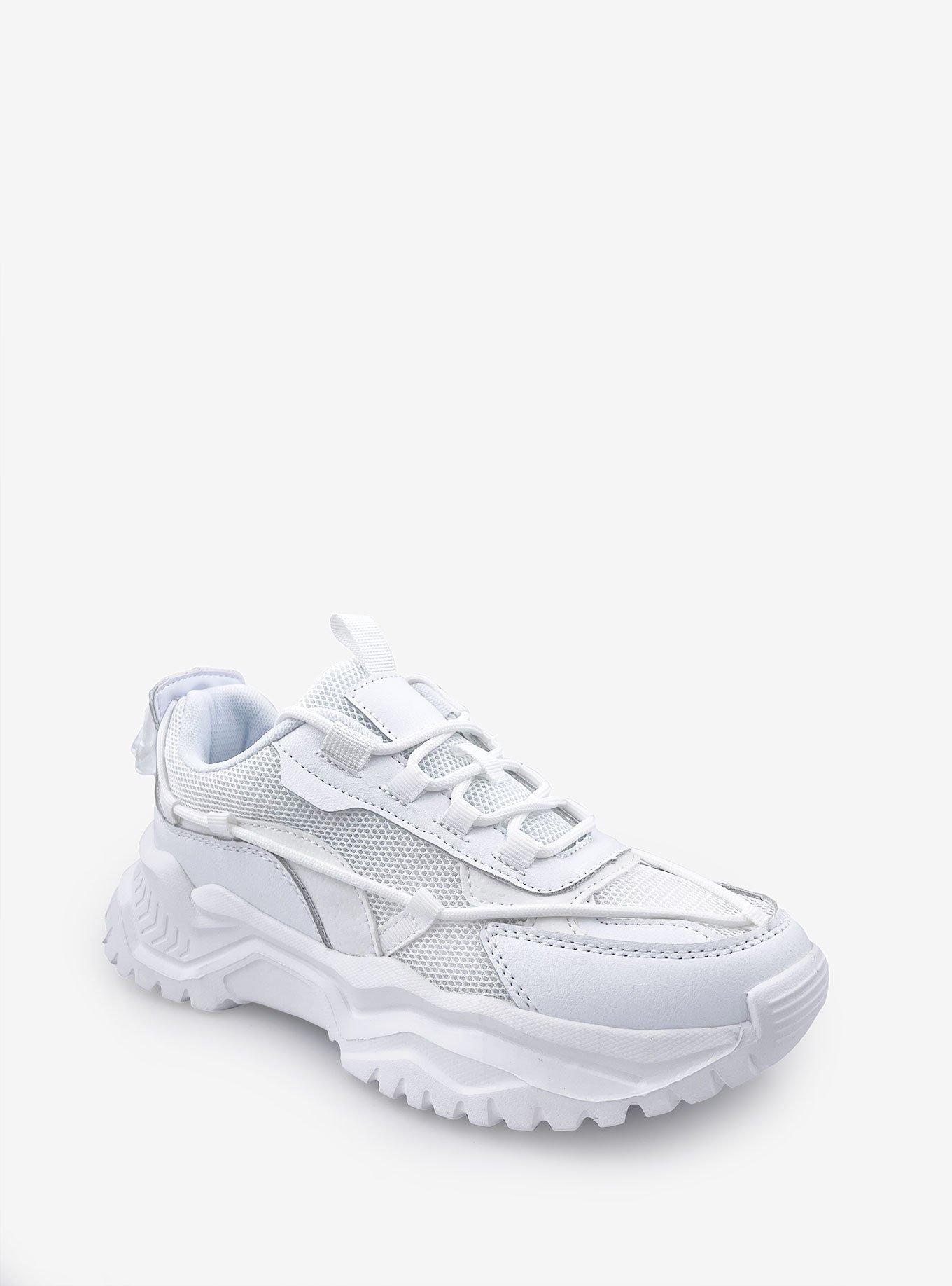 Kaylee Big Bottom Sneaker with Wrap Around Lacing White, , hi-res