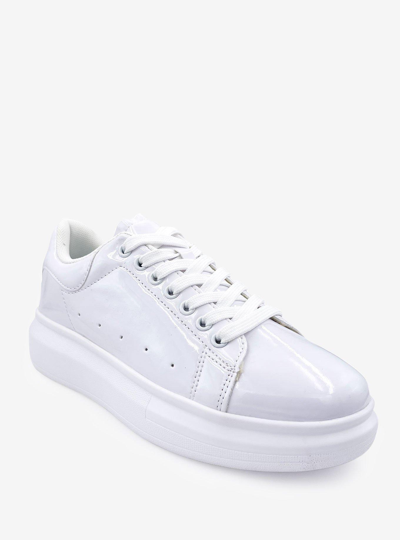 Lori Patent Platform Sneaker White, BLACK, hi-res