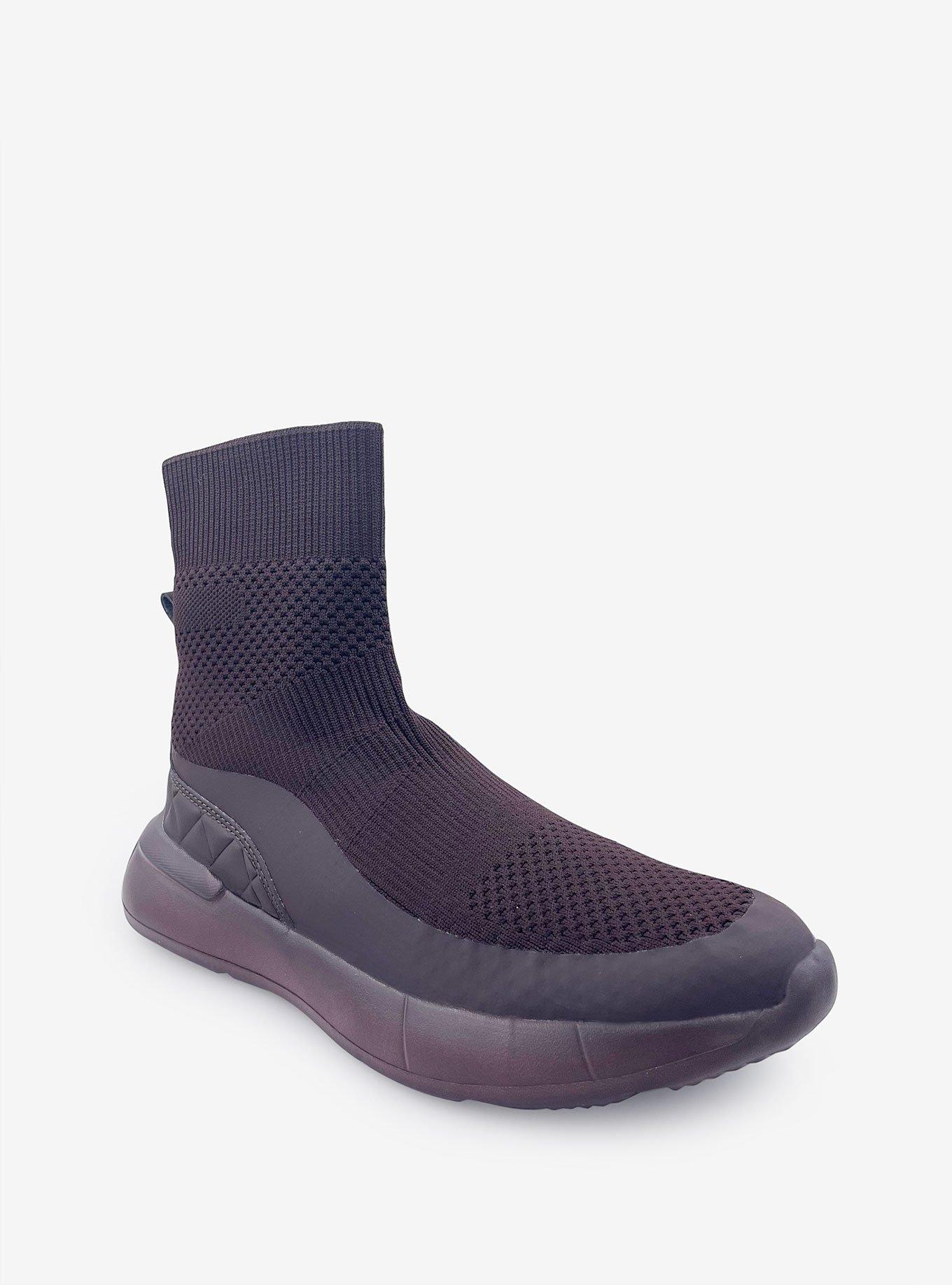 Lyla Sock Bootie on Futuristic Sole Brown, BLACK, hi-res