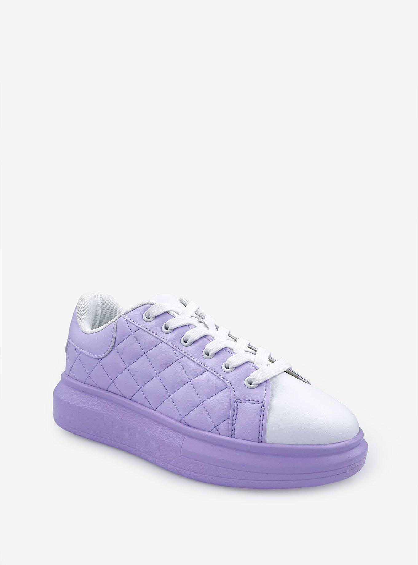 Olivia Quilted Platform Sneaker Purple, BRIGHT WHITE, hi-res view 1
