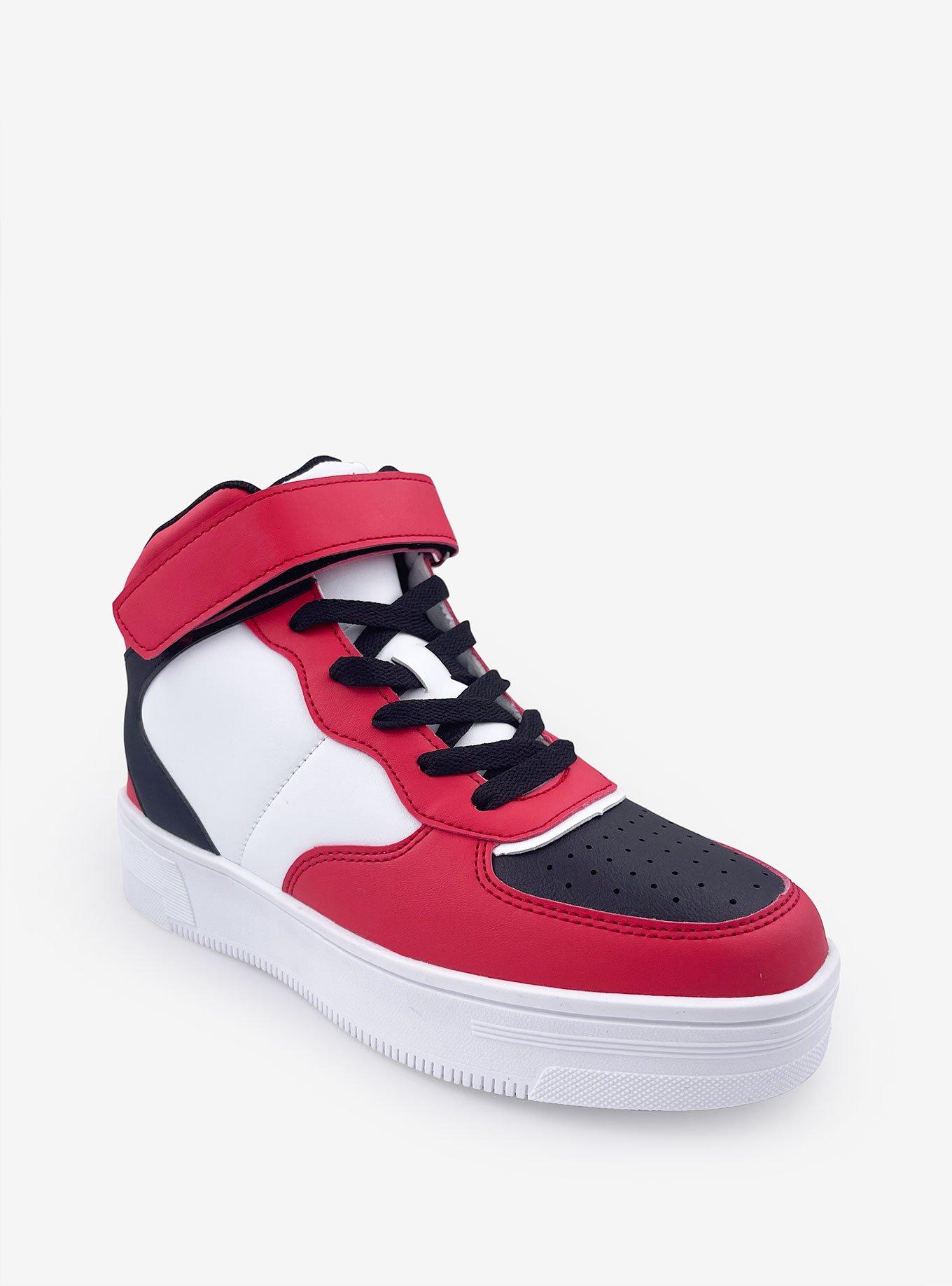 Rylee High Top Sneaker with Velcro Strap Red