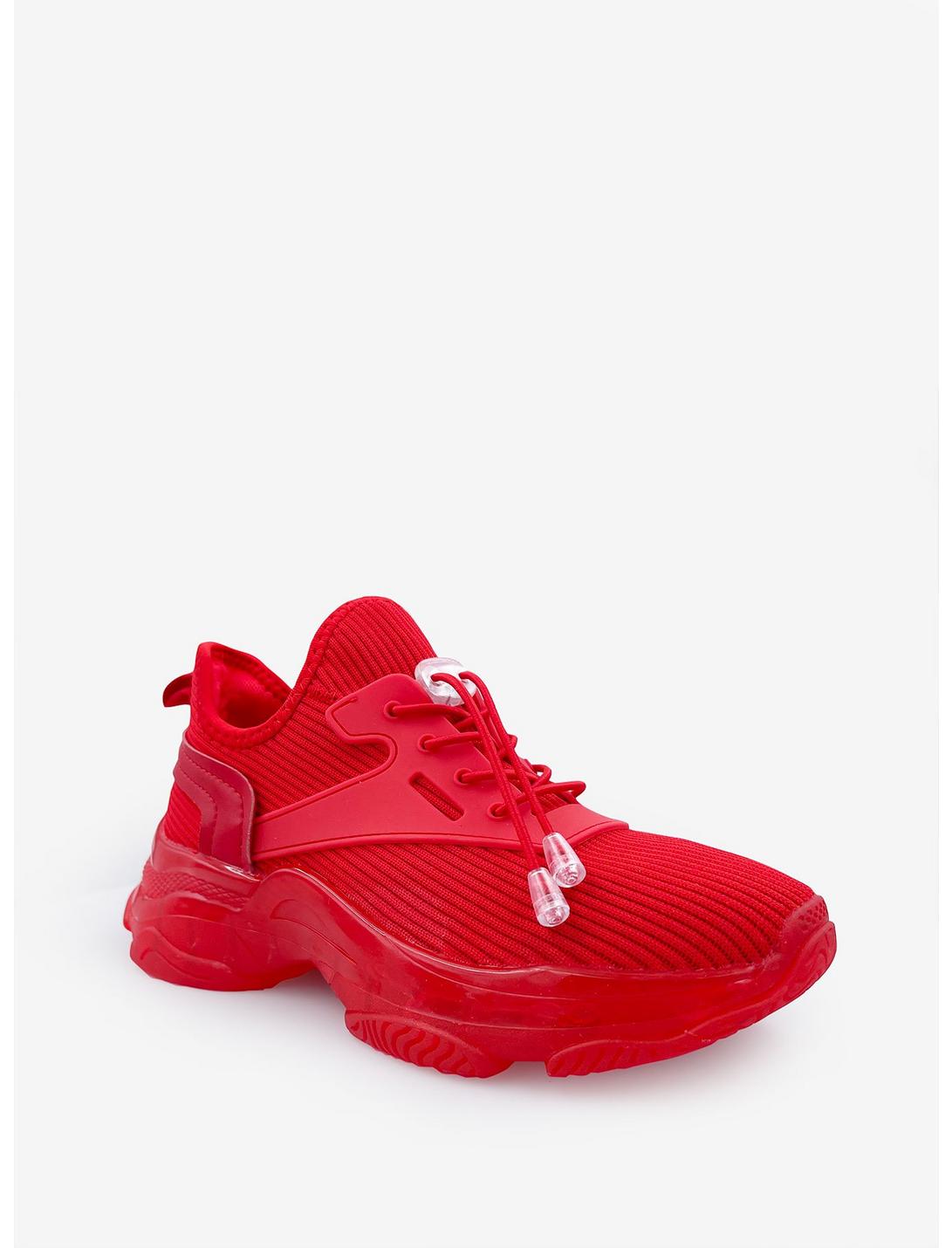 Sloan Knit Upper Sneaker with Platform Sole Red, RED, hi-res