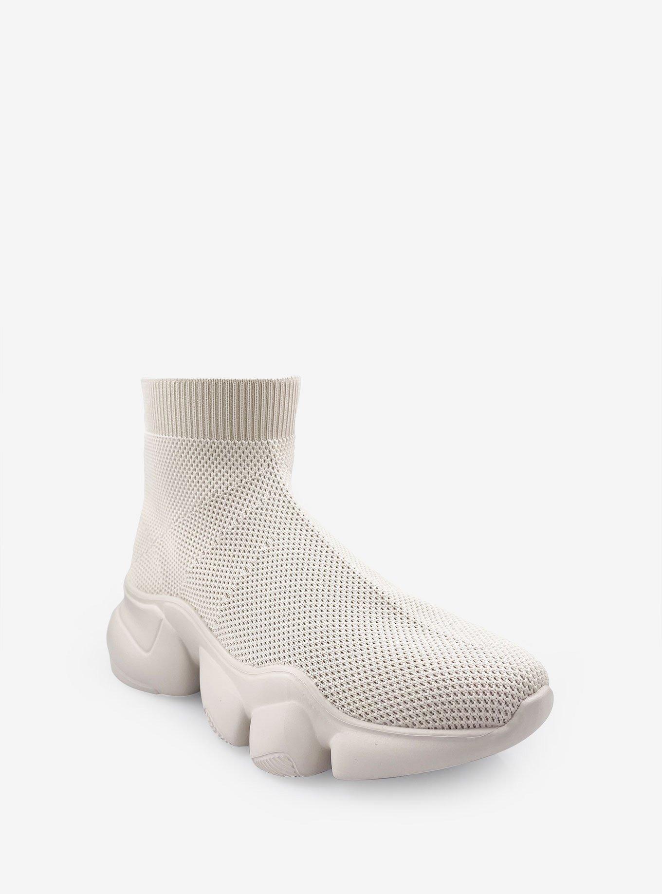 Mid Top Slip on Sock Sneaker Beige, , hi-res