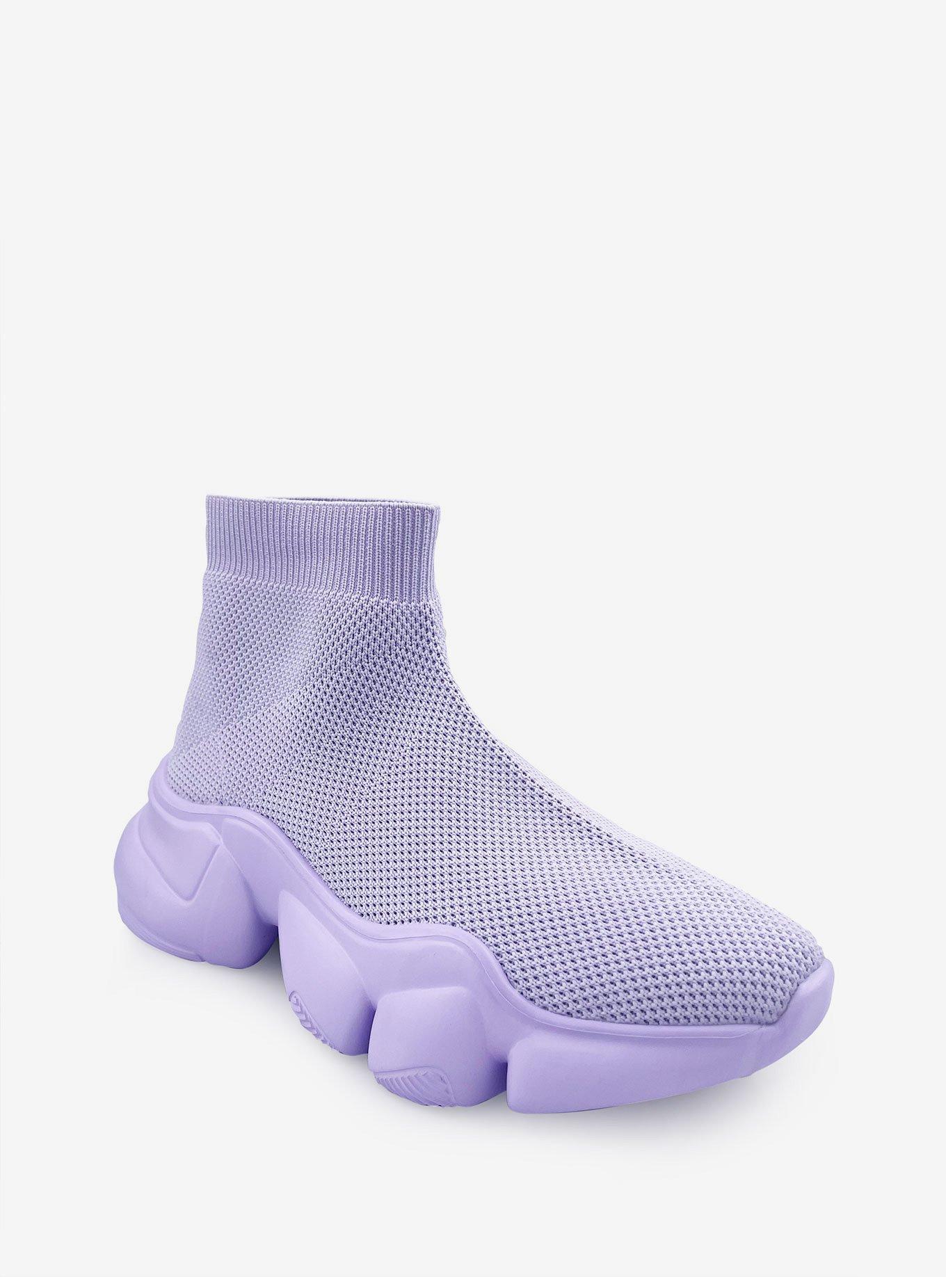 Mid Top Slip on Sock Sneaker Purple, PURPLE, hi-res