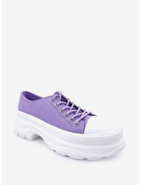 Belle Canvas Platform Sneaker with Toe Cap Purple, , hi-res
