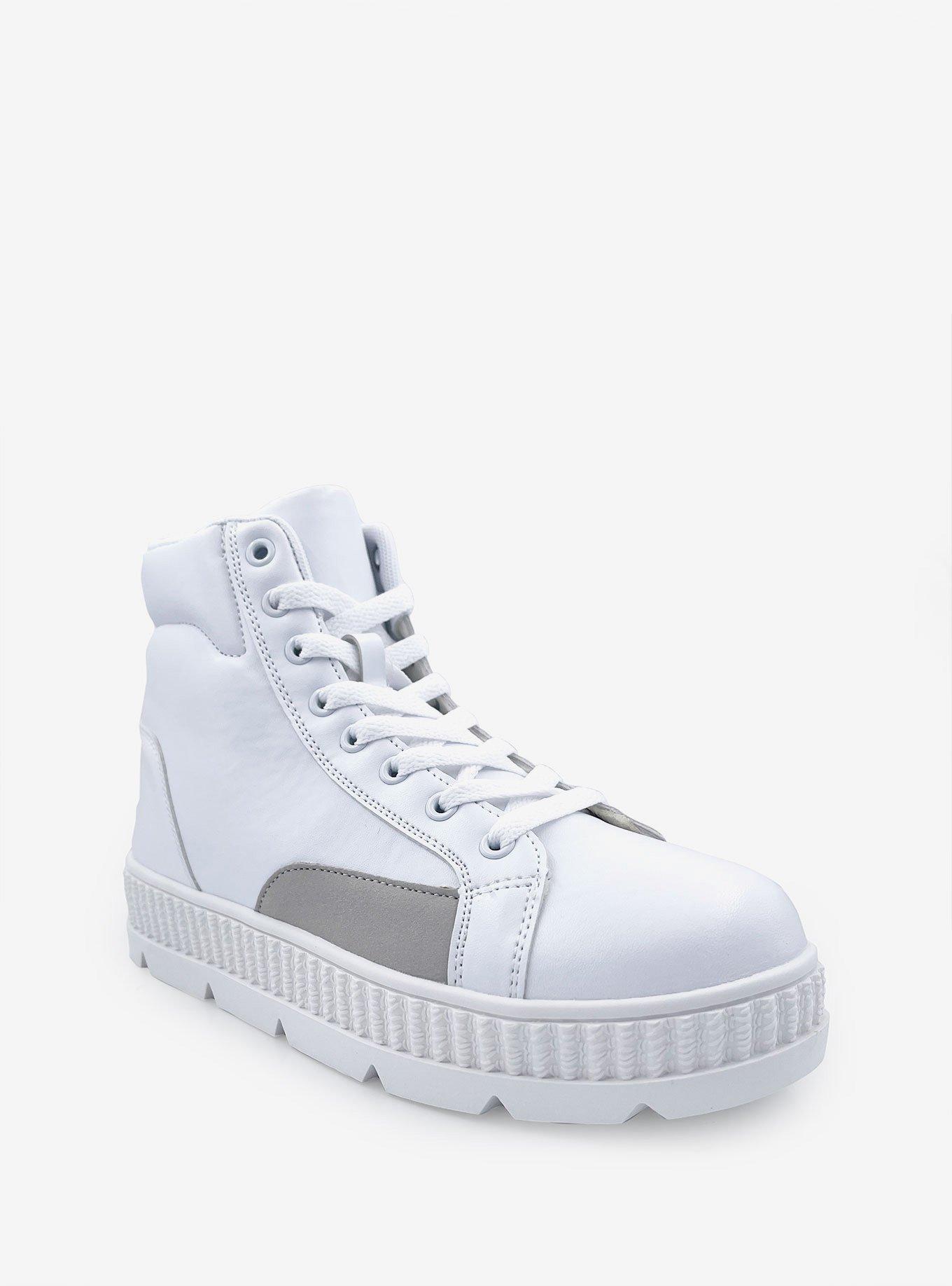 Demi Mid Top Lace Up Platform Sneakers White, BRIGHT WHITE, hi-res