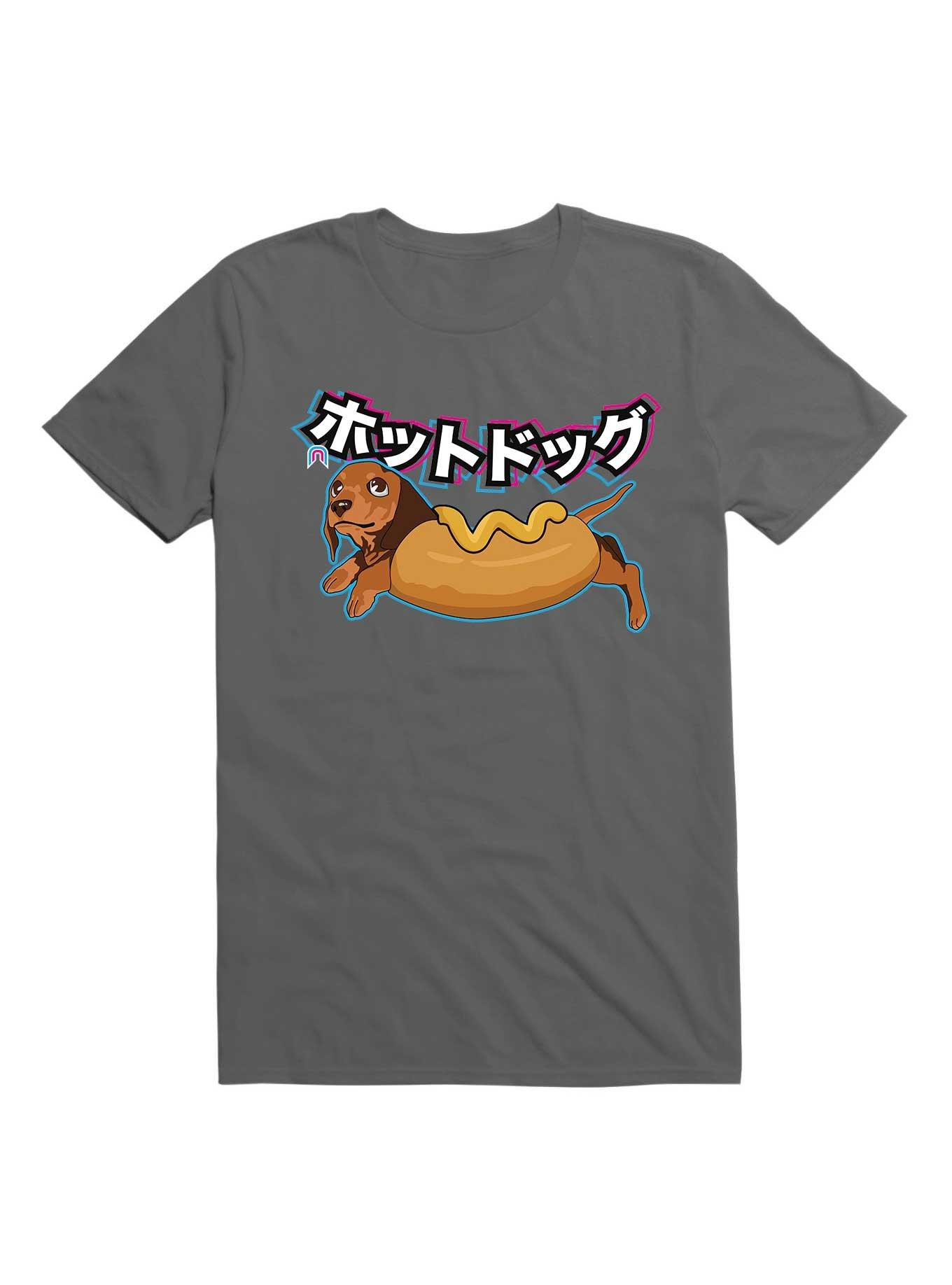 Kawaii Dachshund Hot Dog Costume T-Shirt, CHARCOAL, hi-res