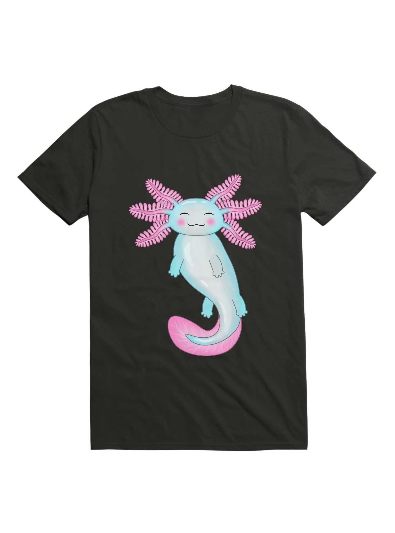 Kawaii Cyan Axolotl T-Shirt, , hi-res