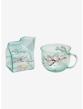Studio Ghibli My Neighbor Totoro Sleepy Cherry Blossom Glass Mug & Carton Set - BoxLunch Exclusive, , hi-res