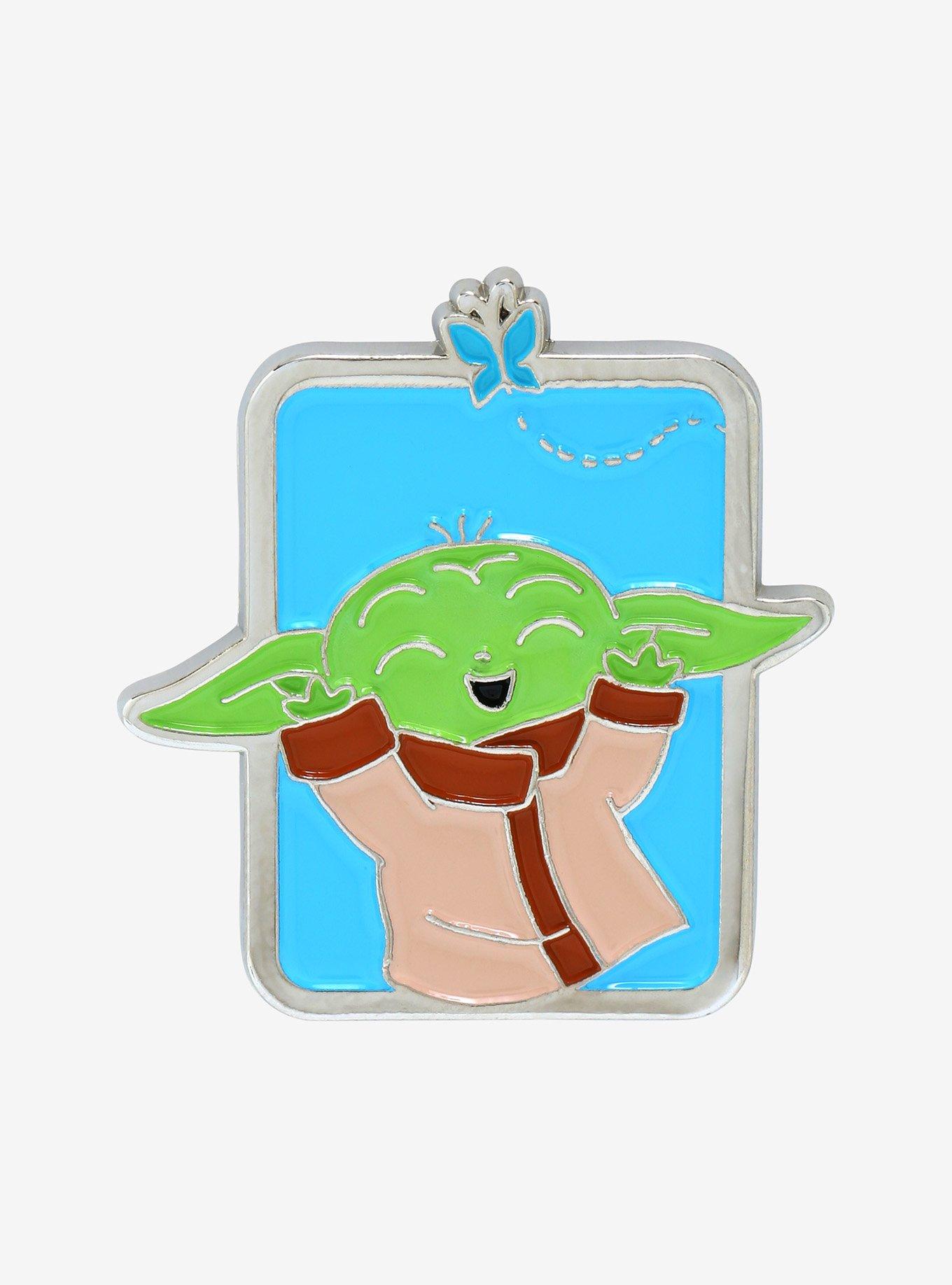 Star Wars The Mandalorian Grogu & Butterfly Enamel Pin - BoxLunch Exclusive , , hi-res