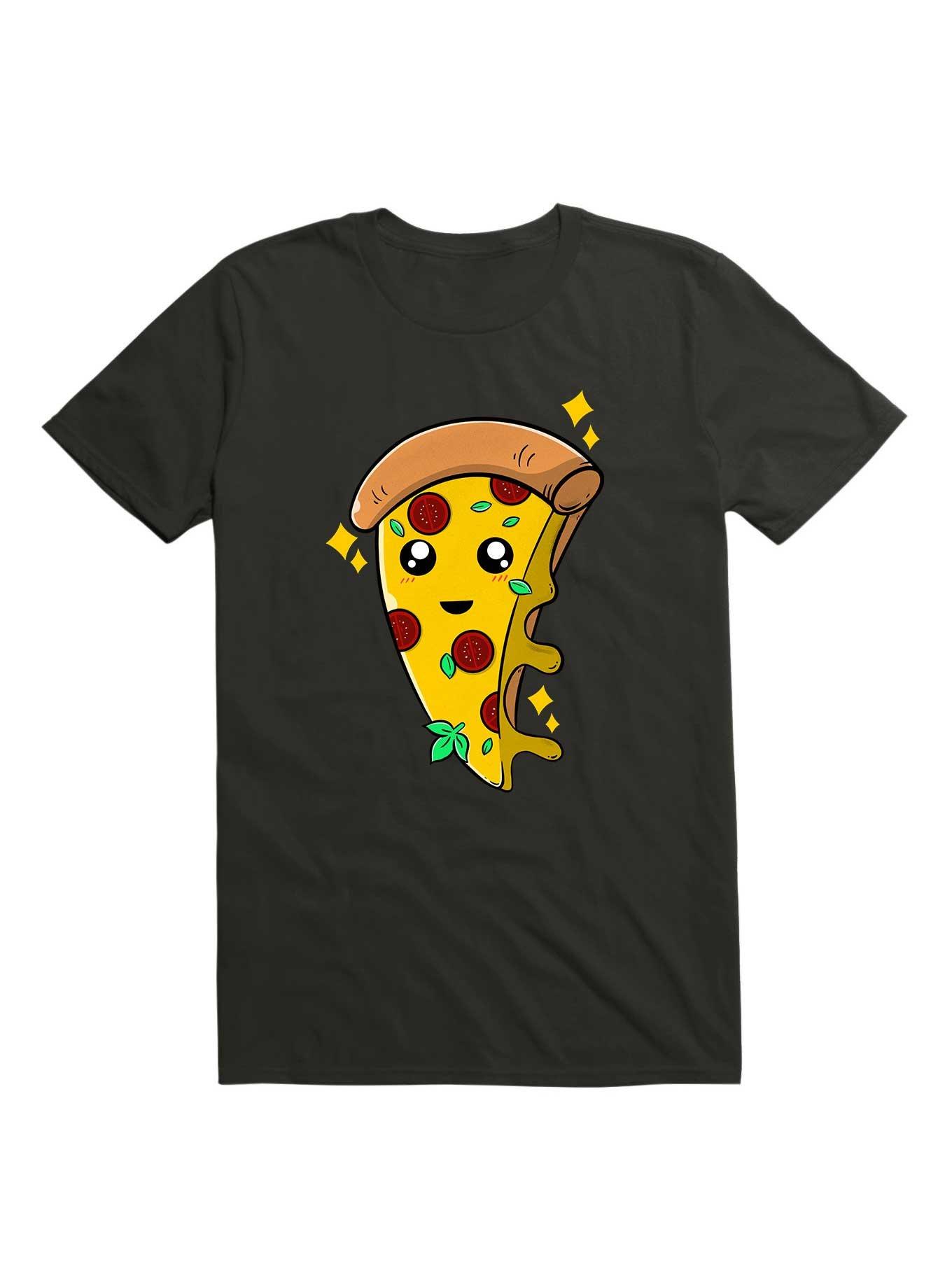 Kawaii Cute Pizza T-Shirt, , hi-res