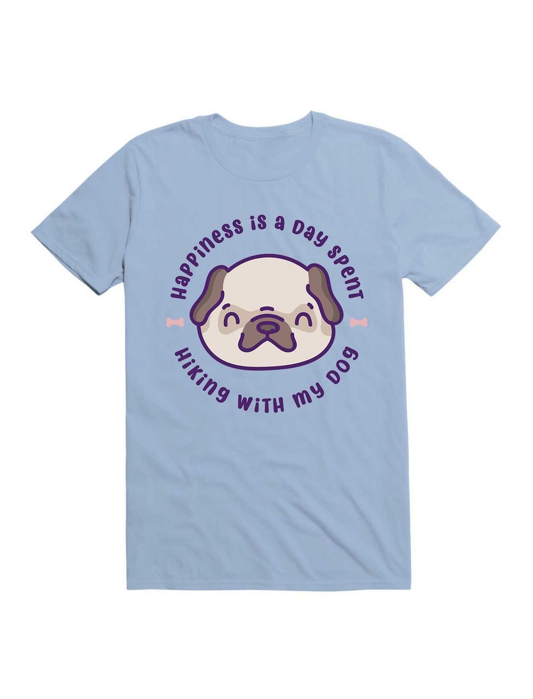 Kawaii Happiness Is A Day Spent Hiking With My Pug Dog T-Shirt, , hi-res