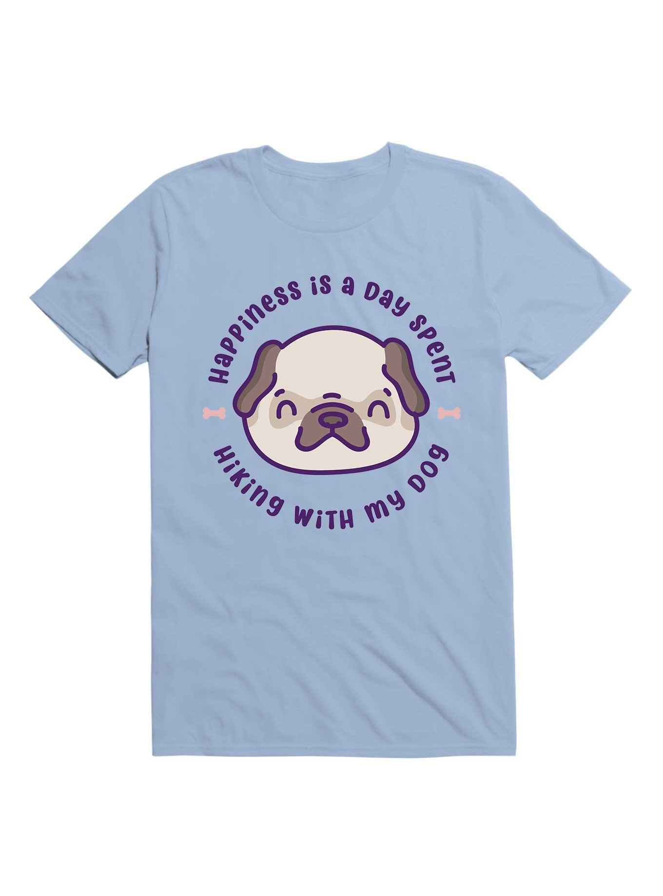 Kawaii Happiness Is A Day Spent Hiking With My Pug Dog T-Shirt, , hi-res