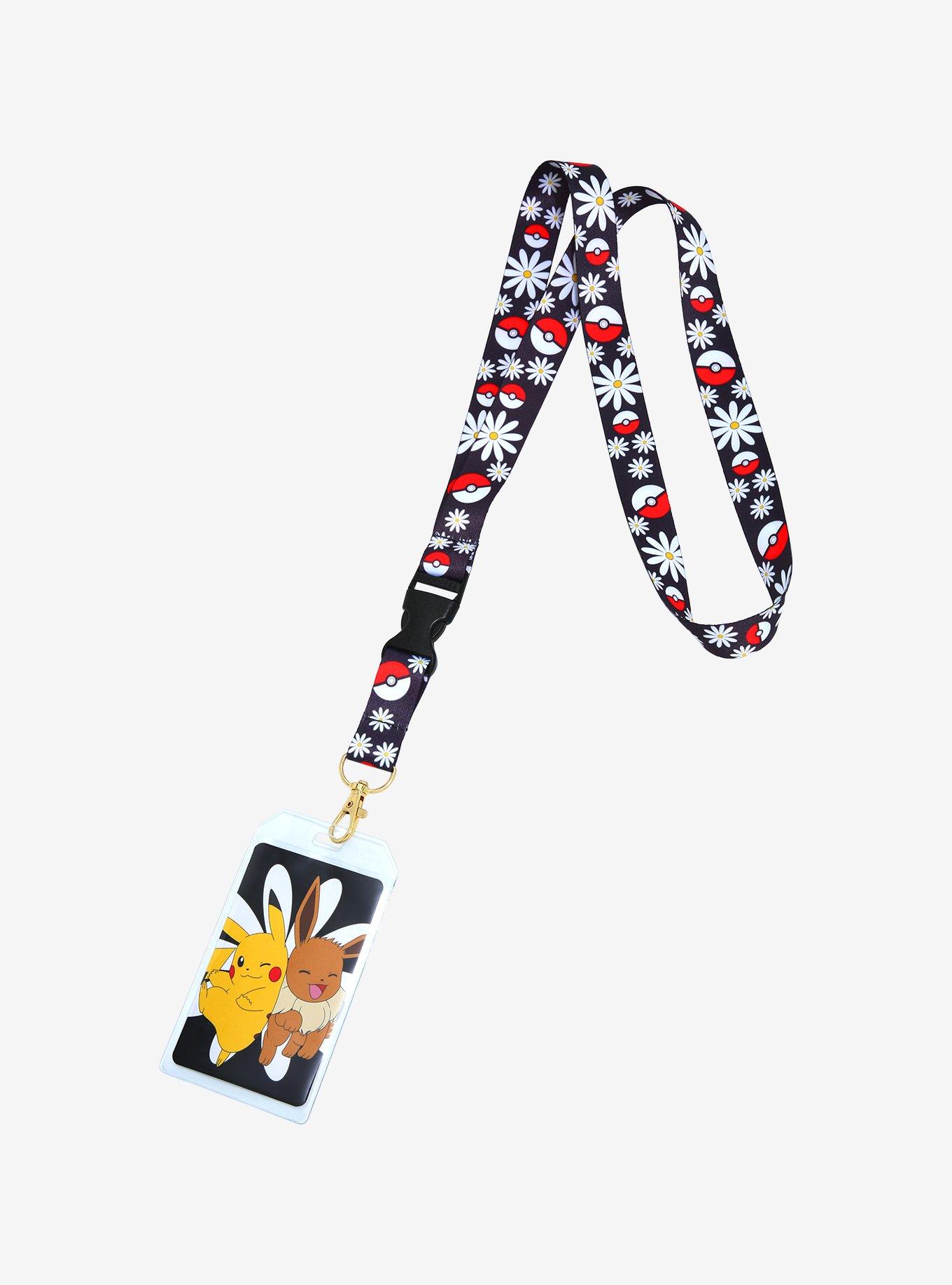 Loungefly Pok&eacute;mon Pikachu & Eevee Floral Lanyard - BoxLunch Exclusive , , hi-res