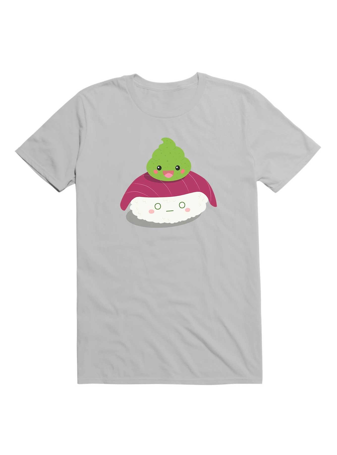 Kawaii Sushi Is Not Happy T-Shirt, ICE GREY, hi-res