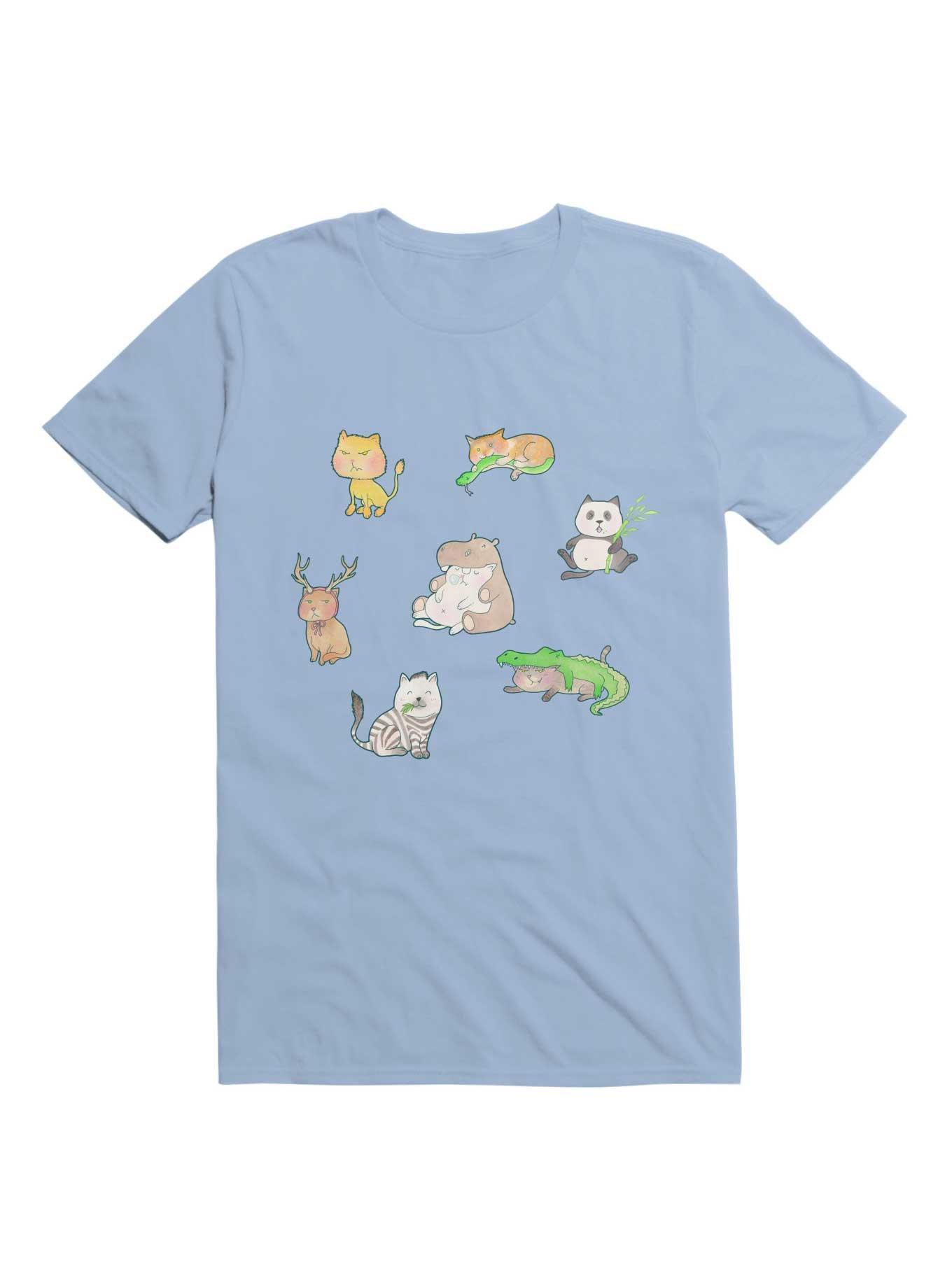 Kawaii An All-Cat Zoo T-Shirt, LIGHT BLUE, hi-res