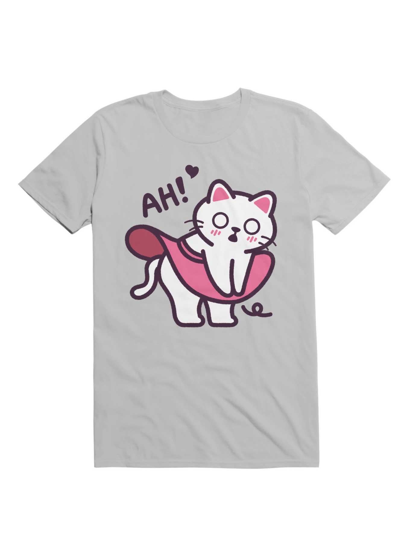 Kawaii Ah! Cat Skirt Blows Up T-Shirt, , hi-res