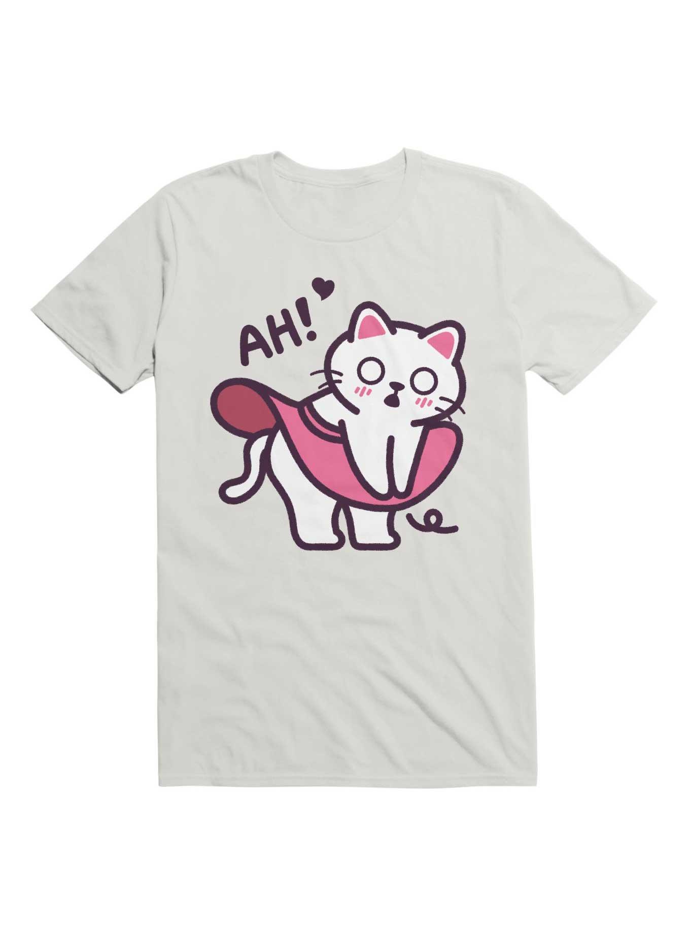 Kawaii Ah! Cat Skirt Blows Up T-Shirt, , hi-res