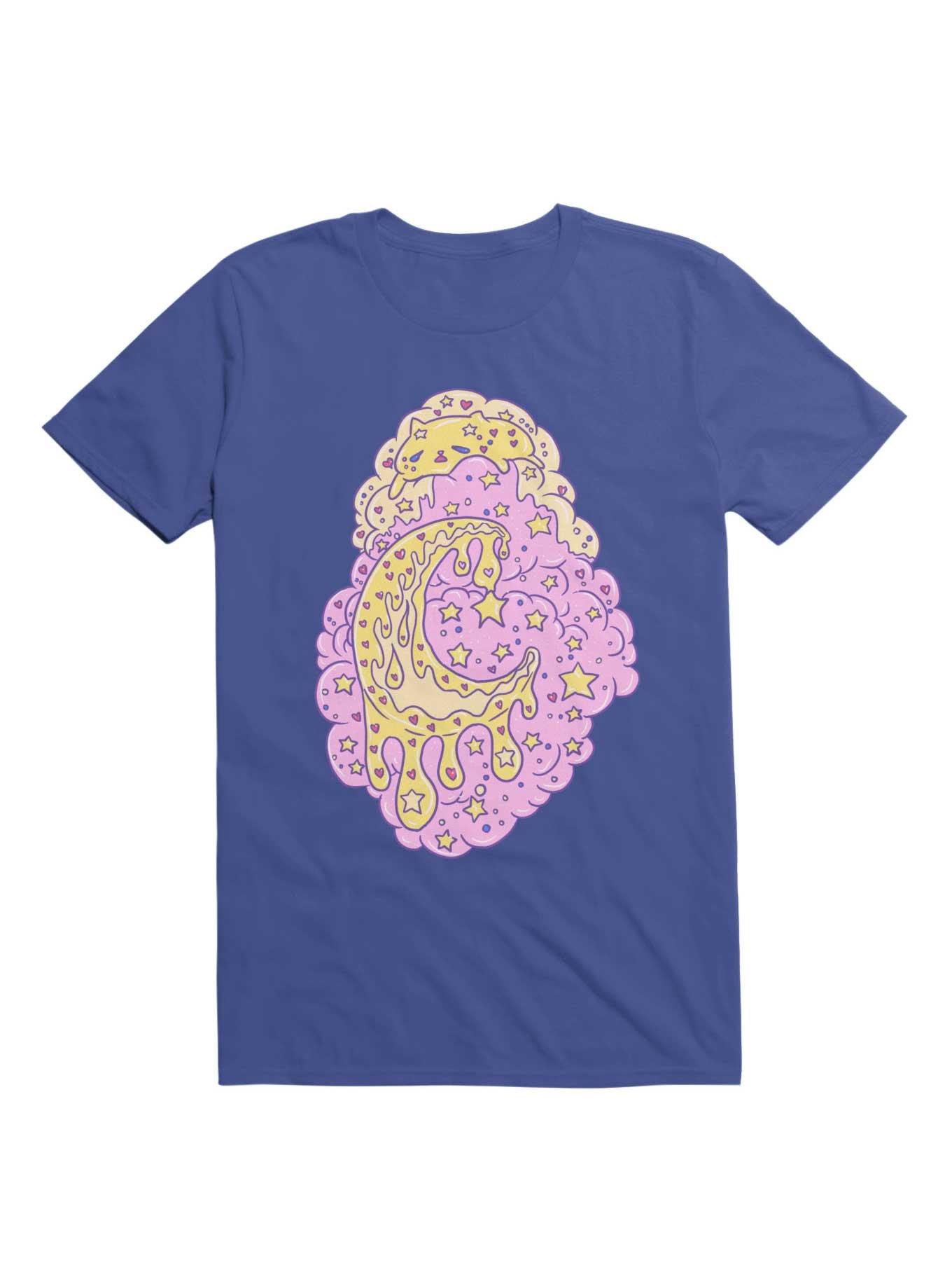 Kawaii Custard Cat Melting On A Cloud T-Shirt, , hi-res