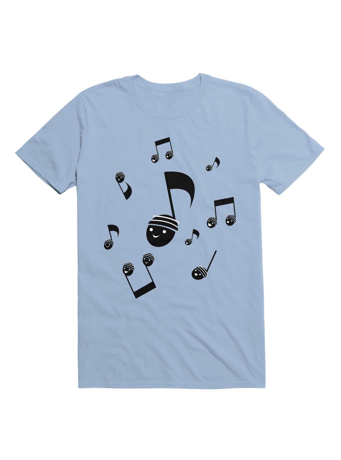 Kawaii Music Notes With Faces T-Shirt, , hi-res