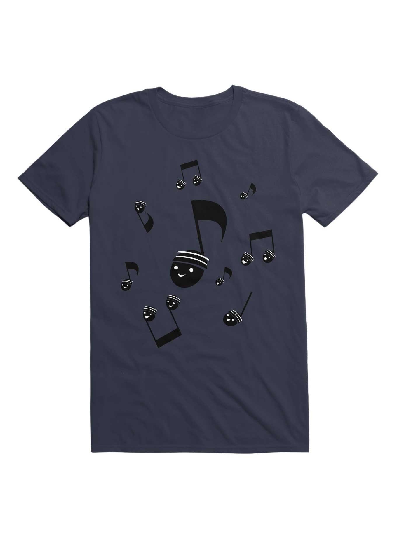 Kawaii Music Notes With Faces T-Shirt, , hi-res