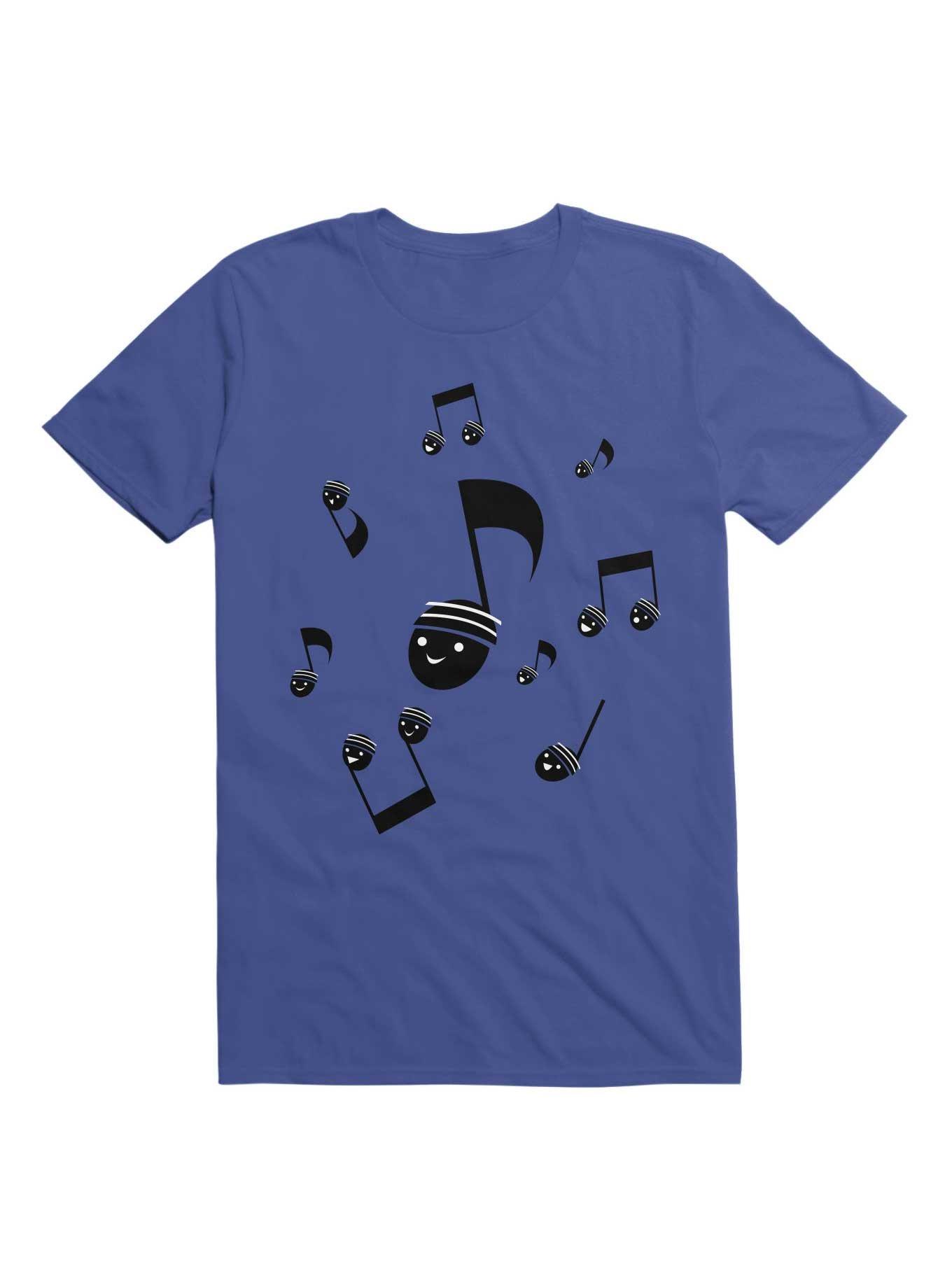 Kawaii Music Notes With Faces T-Shirt, , hi-res