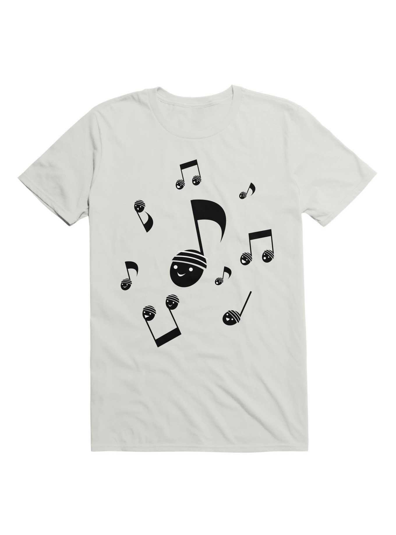 Kawaii Music Notes With Faces T-Shirt, , hi-res