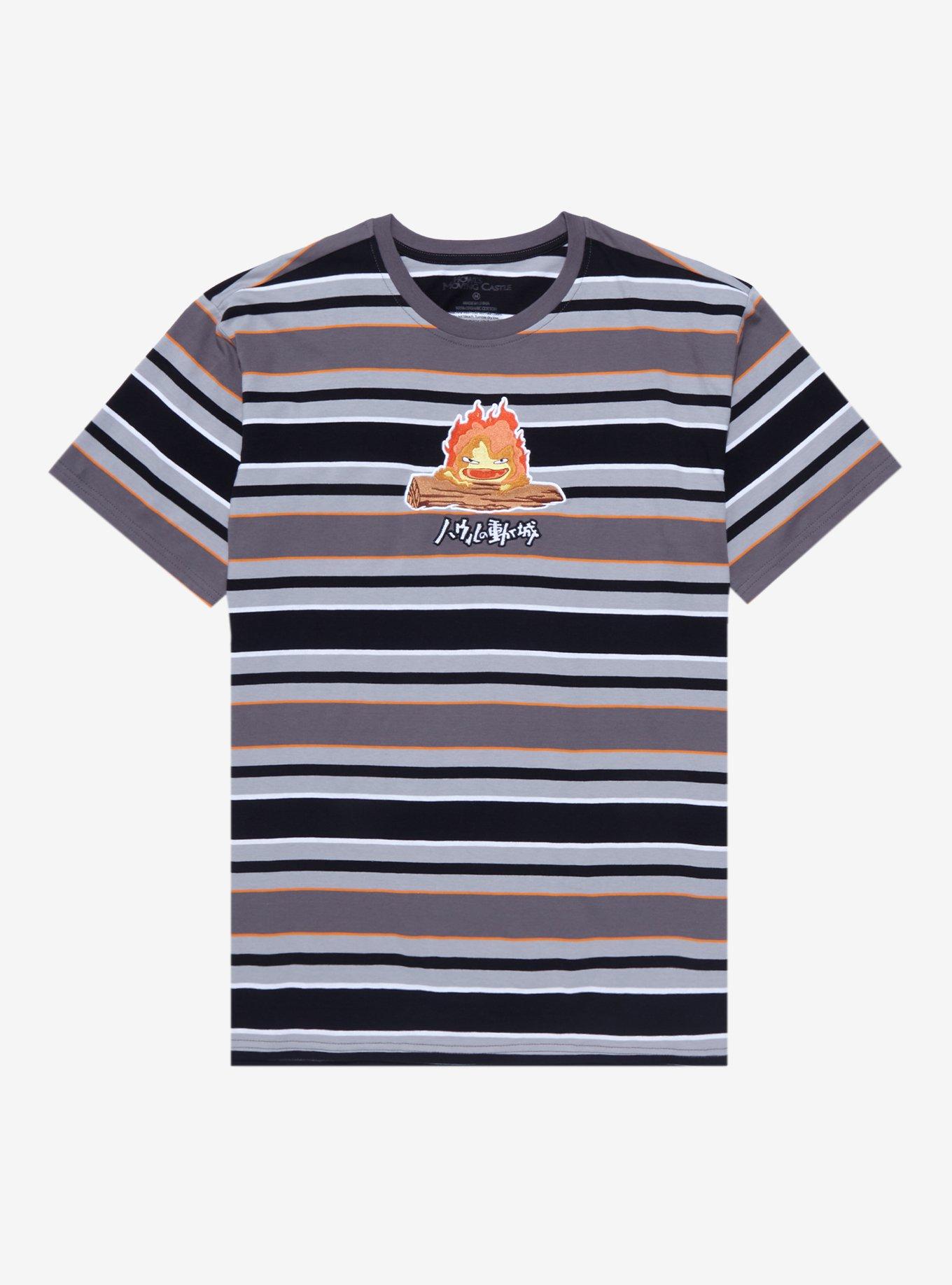 Studio Ghibli Howl's Moving Castle Calcifer Embroidered Striped T-Shirt - BoxLunch Exclusive, , hi-res