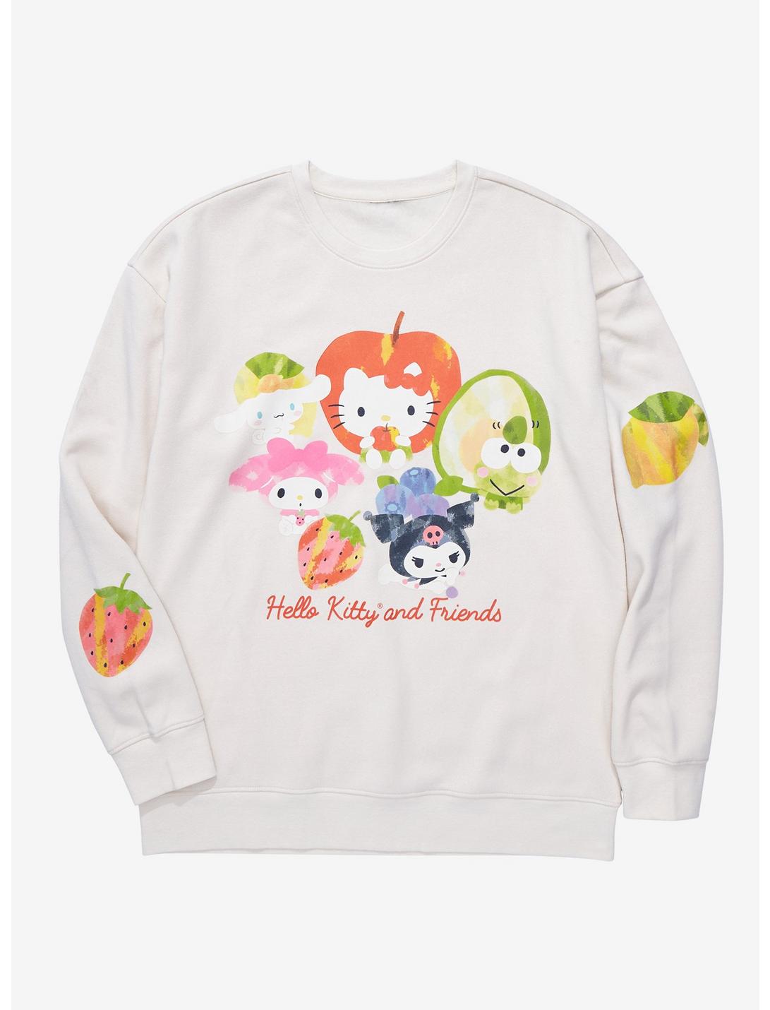Sanrio Fruits Hello Kitty and Friends Group Portrait Crewneck - BoxLunch Exclusive , TANBEIGE, hi-res